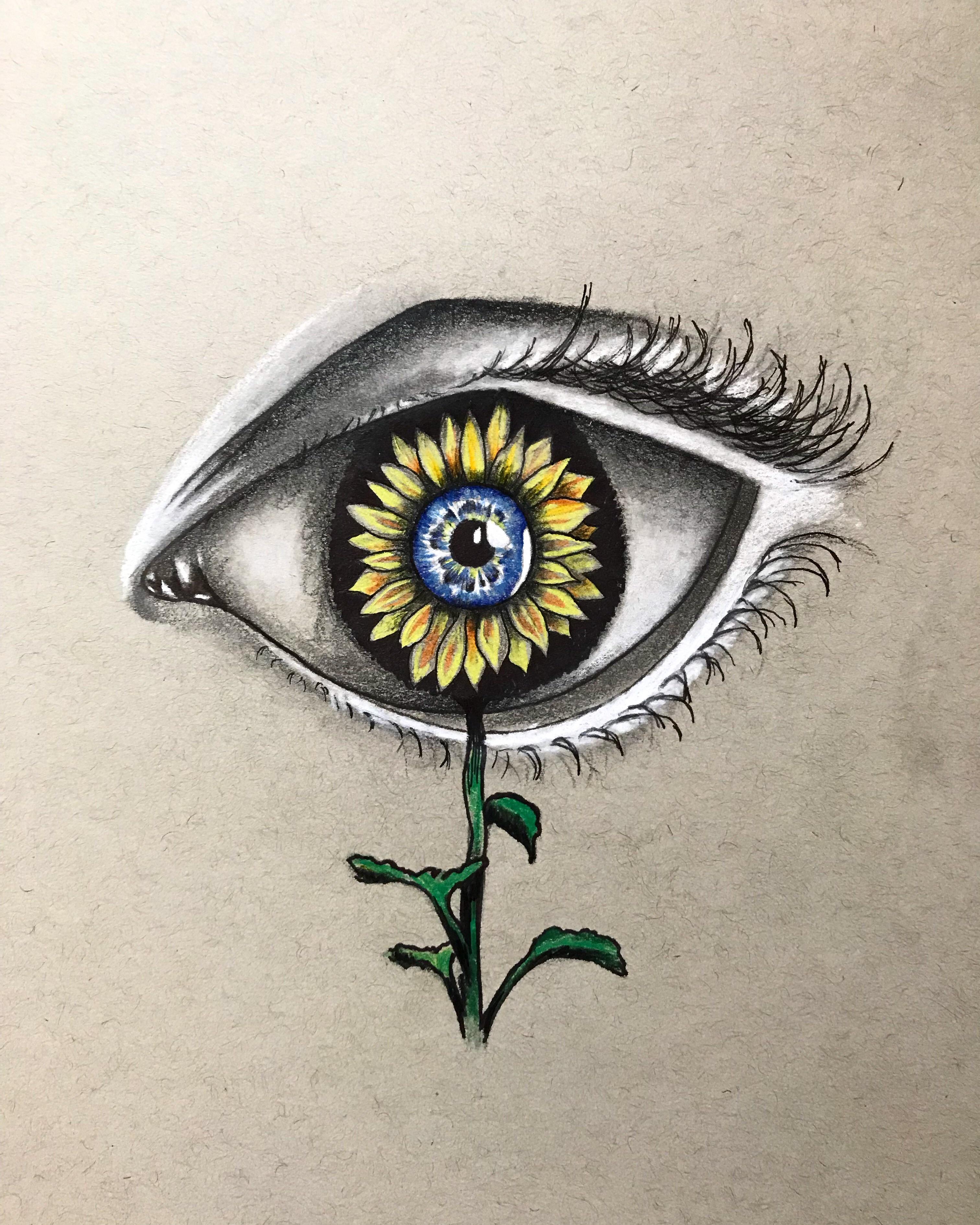 Random sunflower eye thing i doodled haha 😄🌻👁 r/doodles