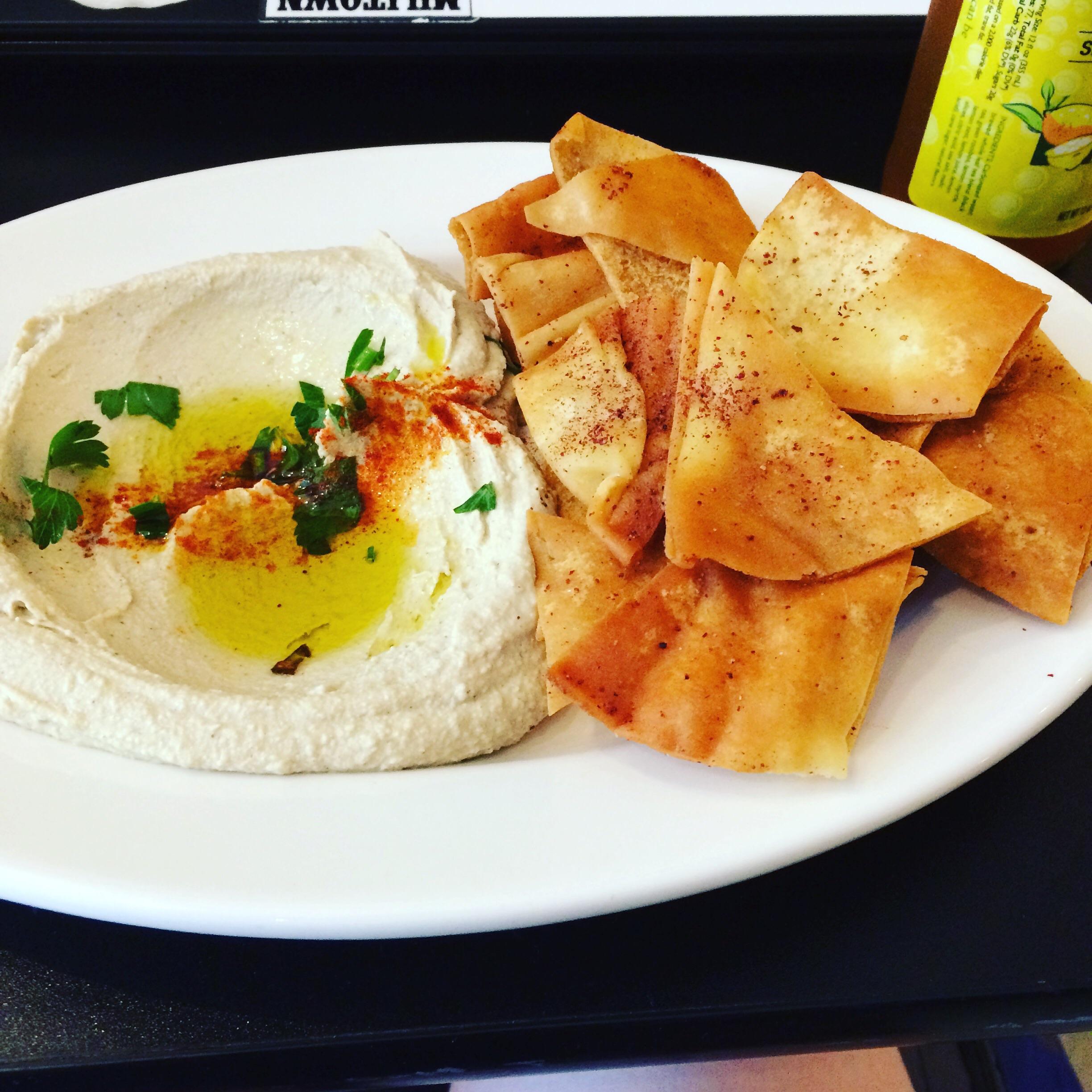 [i ate] Hummus and pita chips, at Holyoke hummus company in Holyoke MA