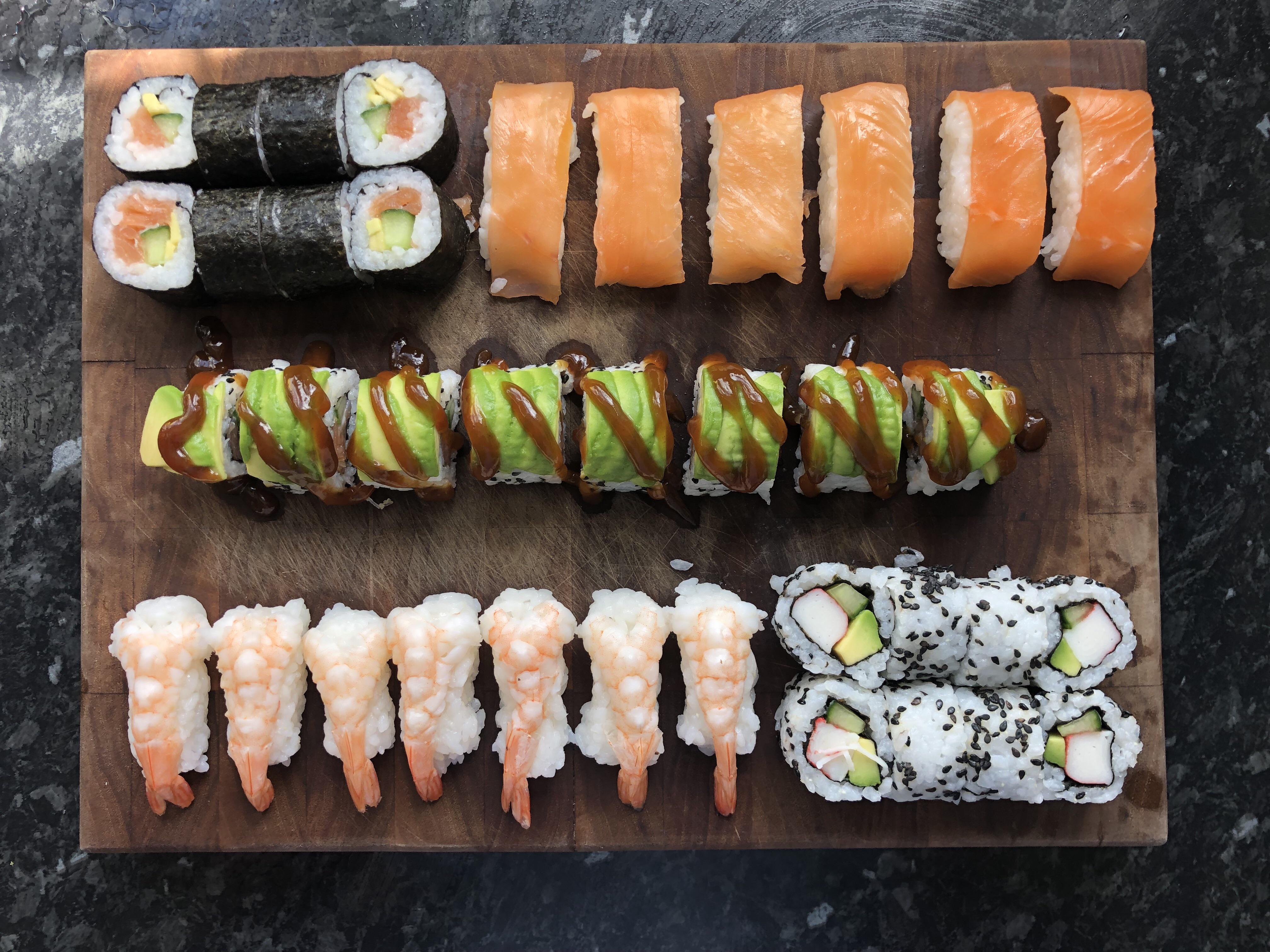 Been practicing all week and finally made a full selection of sushi for