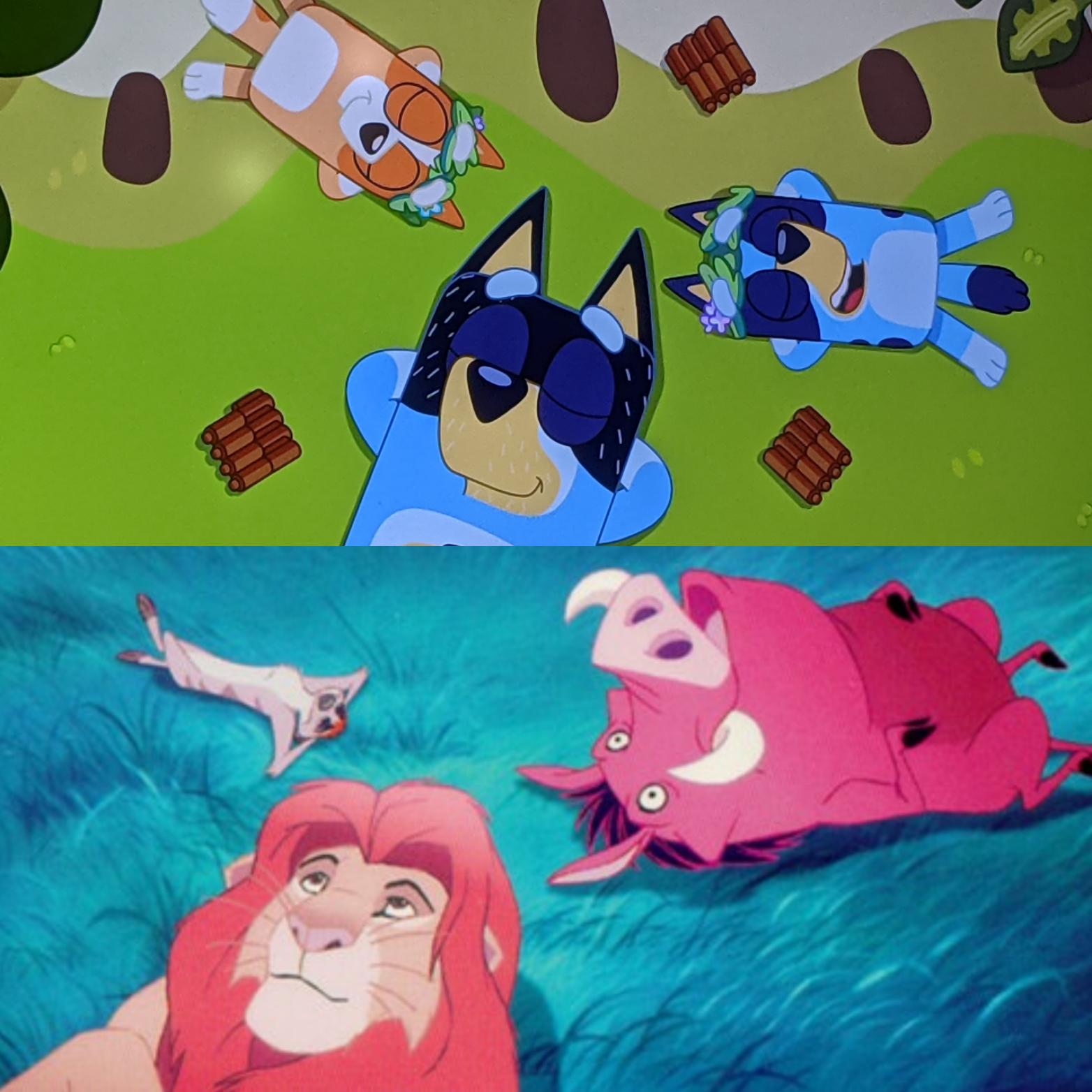 Does anyone else get major lion king vibes from rug island? r/bluey