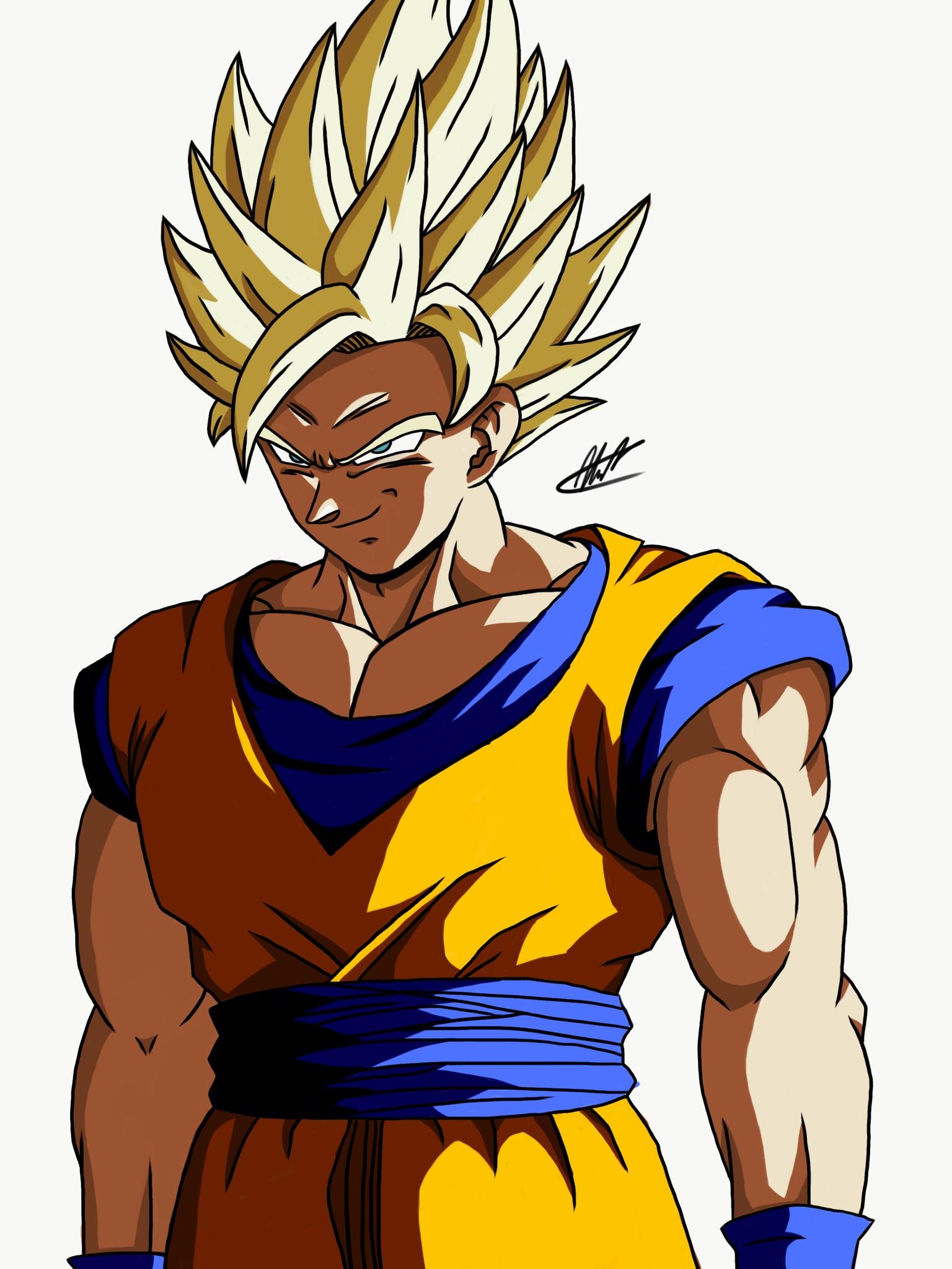 Goku ssj2 drawing ( fixed again lol) Dragonballsuper