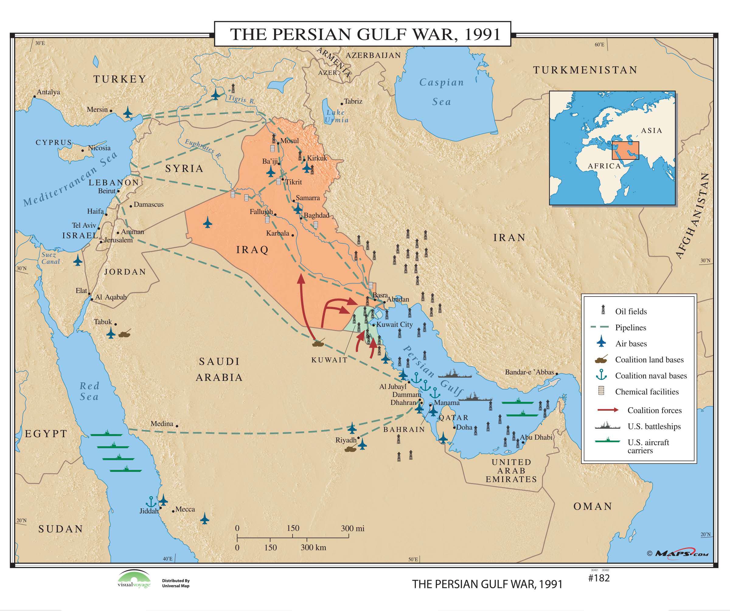 Map of the Persian Gulf War in 1991 r/MapPorn