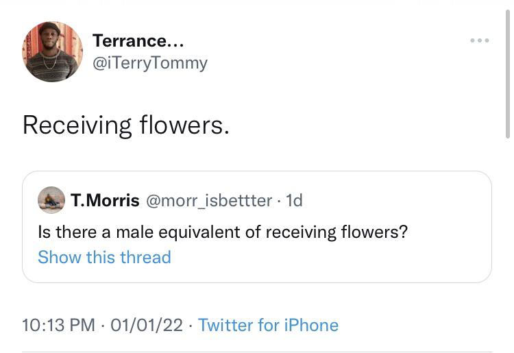 Men love flowers, too! r/BlackPeopleTwitter