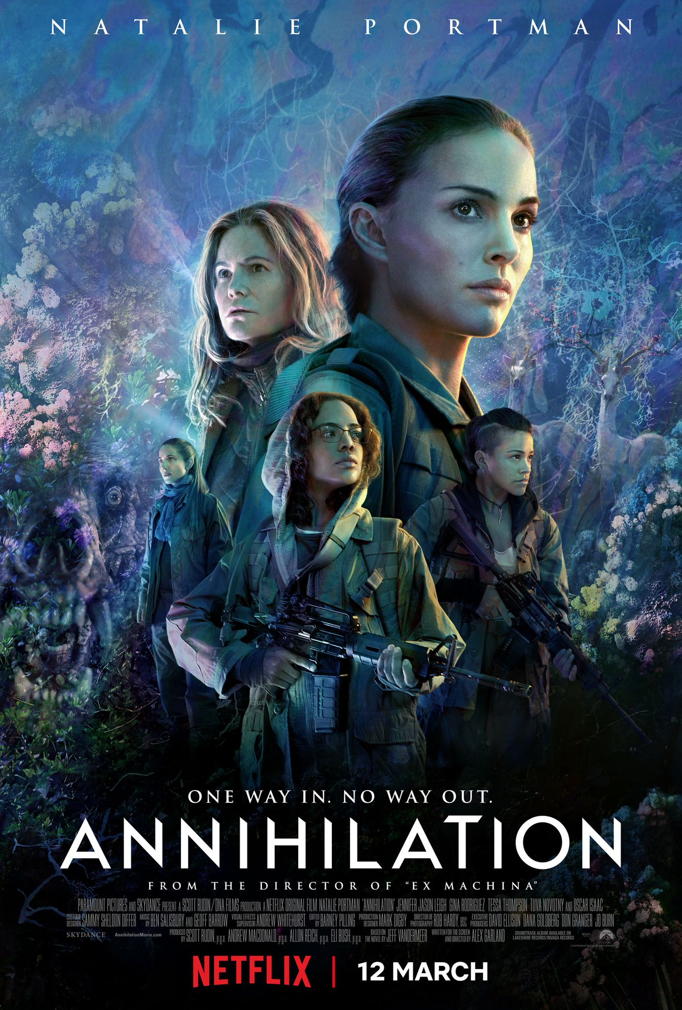 Official Netflix poster for "Annihilation" directed by Alex Garland