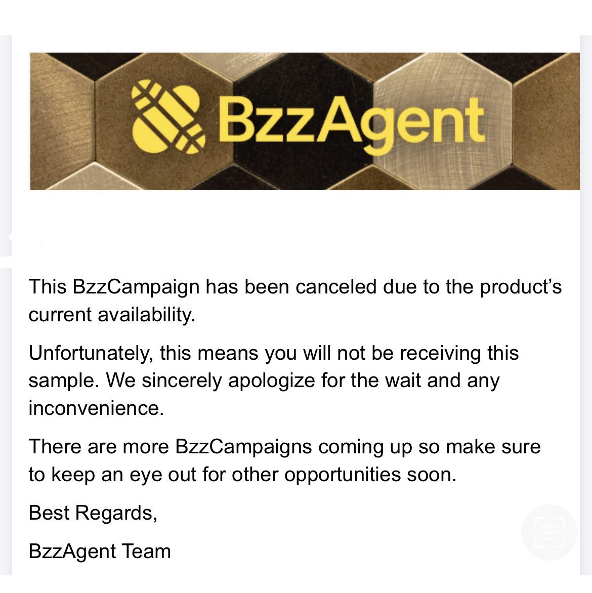 coach campaign cancelled ( never getting excited again r/BzzAgent