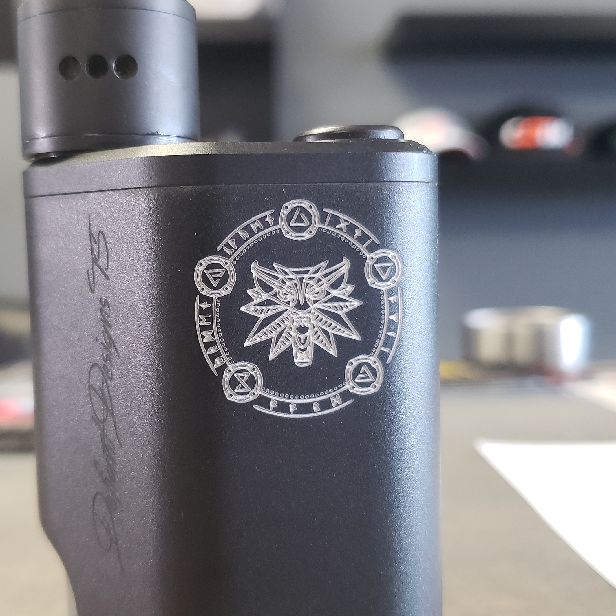 Laser engraved my DripTech TS Squonk! r/Vaping
