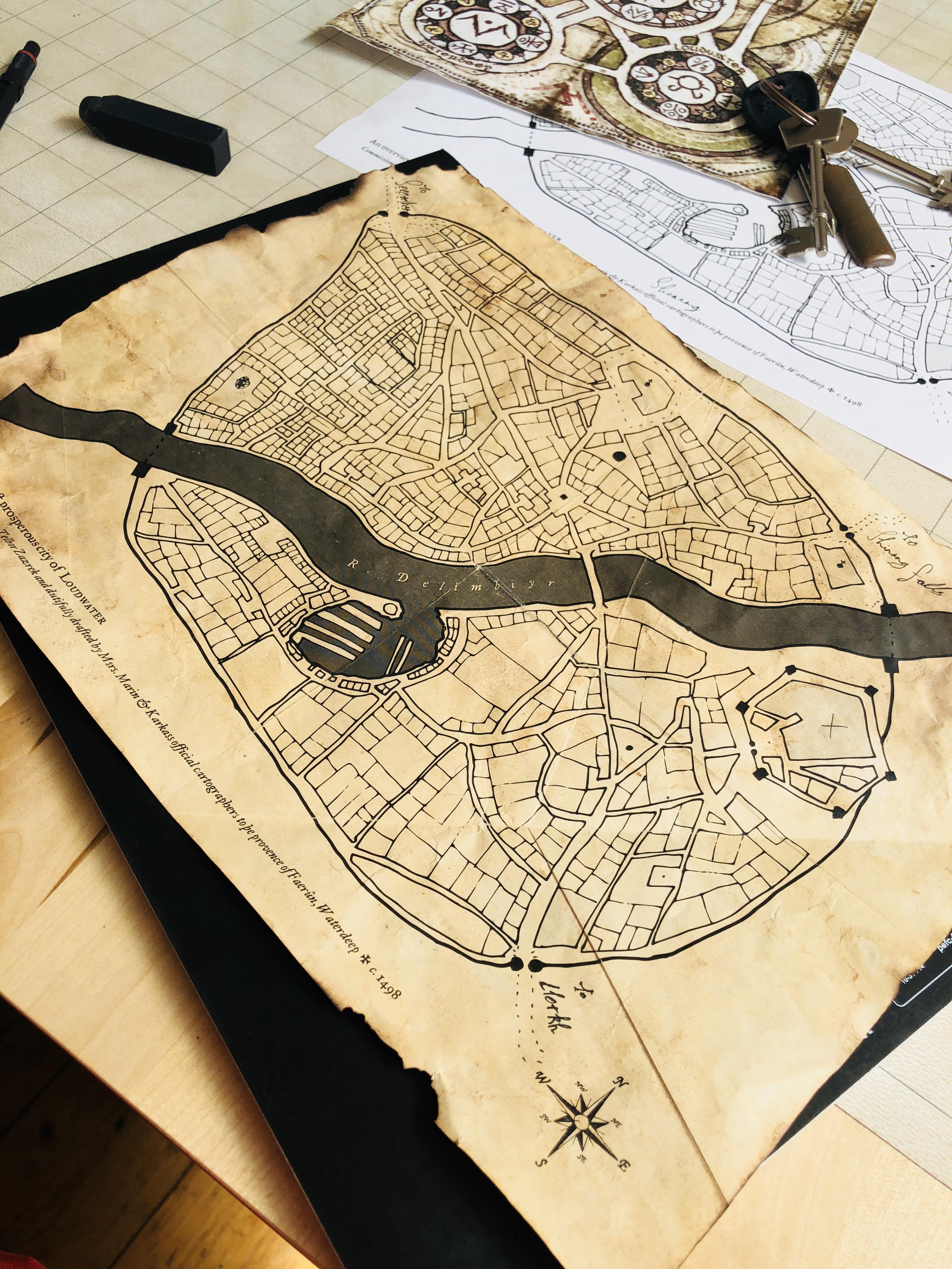 So I imagined what a map of Loudwater would look like for our party's