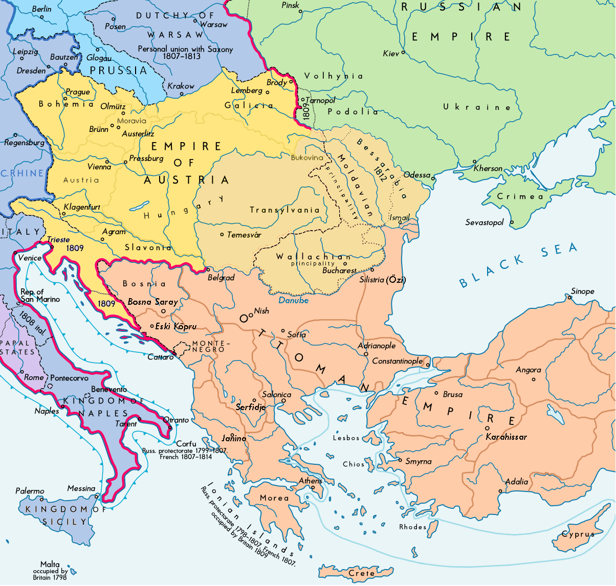 Aegean Sea On Europe Map 1812 Europe in 1812 imaginarymaps