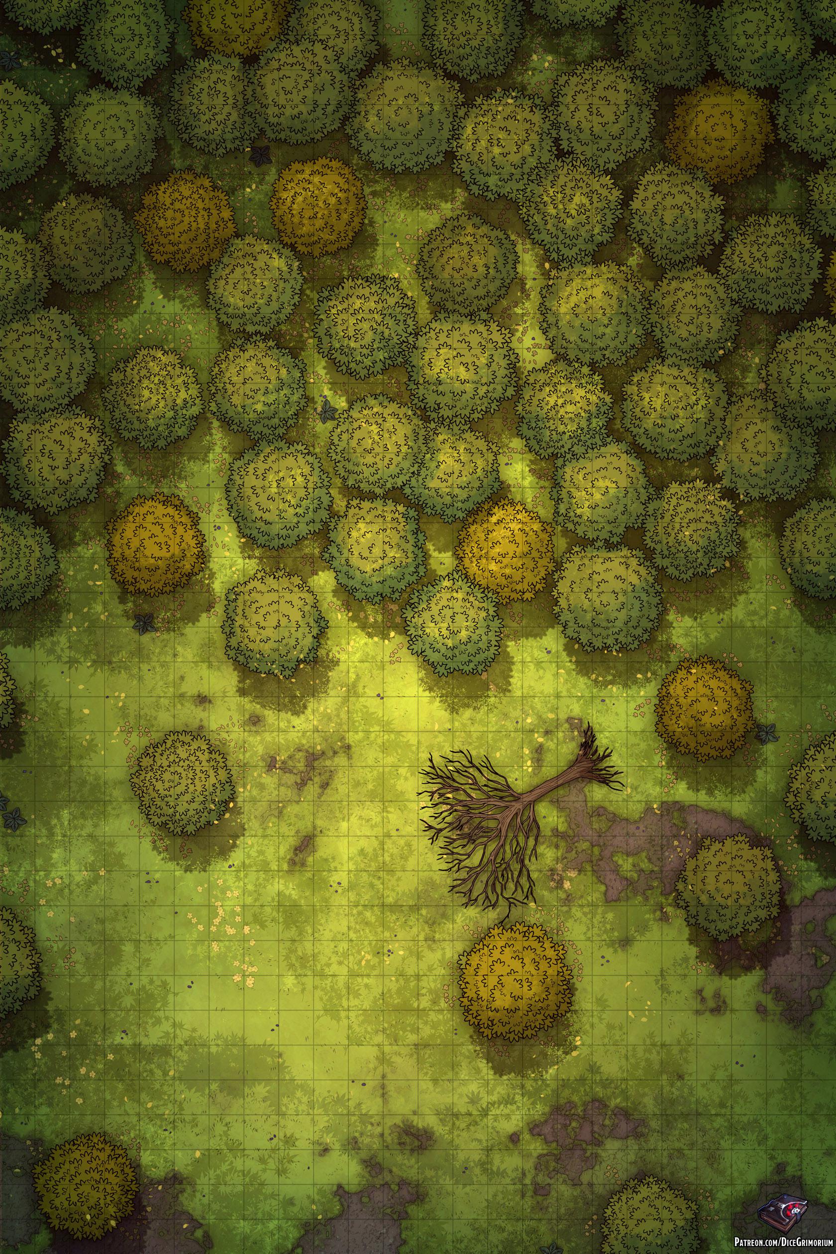 Forest Outskirts Battle Map 24x36 r/Roll20