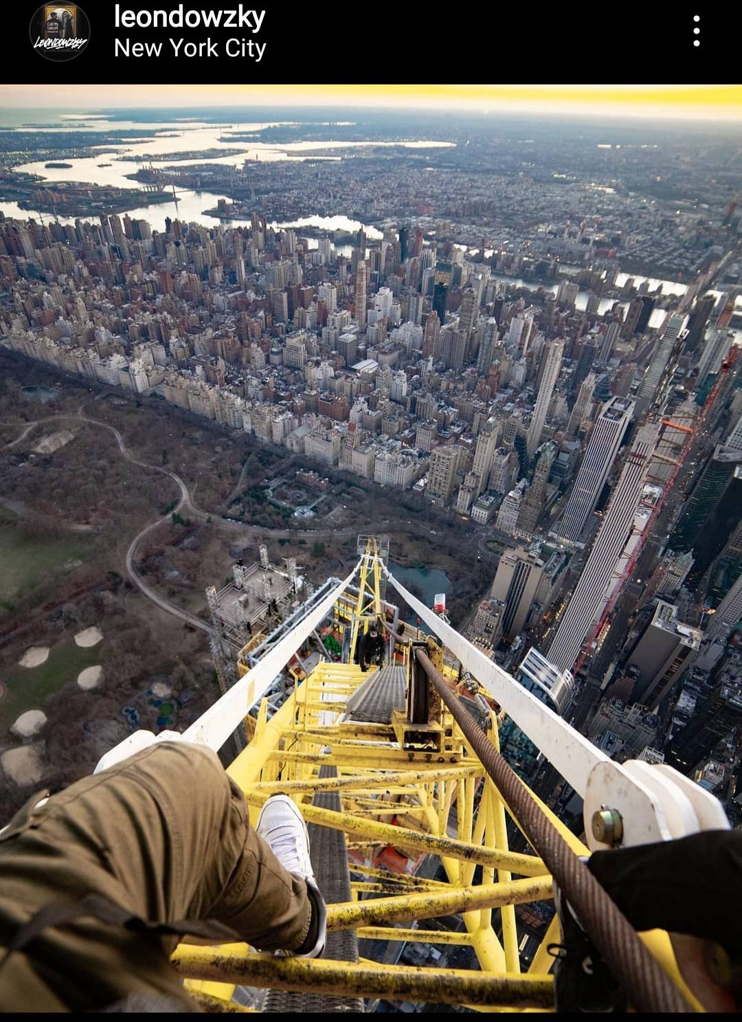 crazy climb on crane found on instagram r/Urbex
