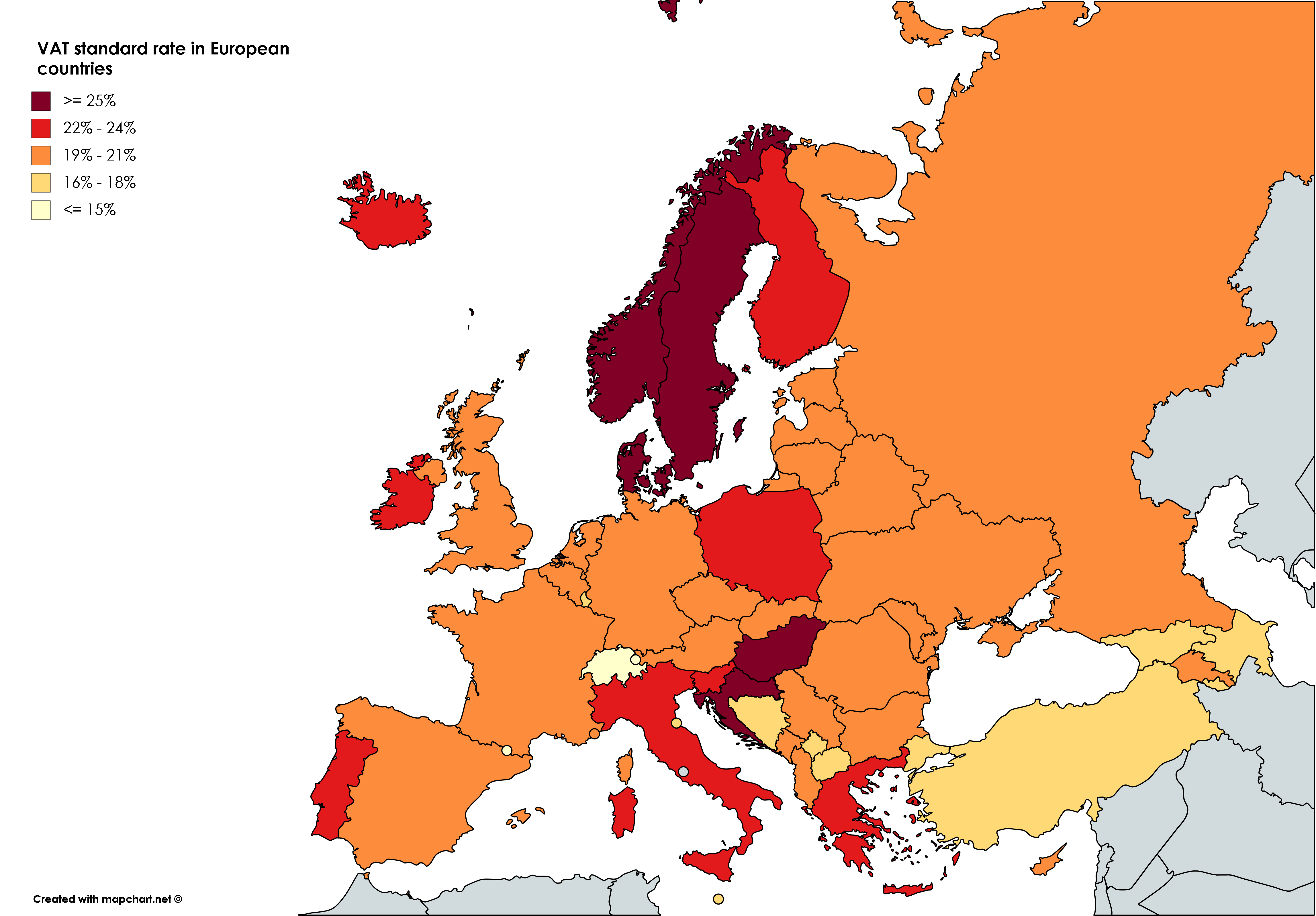 VAT/ Sales Tax In Europe [OC] [2044x1618] R/MapPorn, 41 OFF