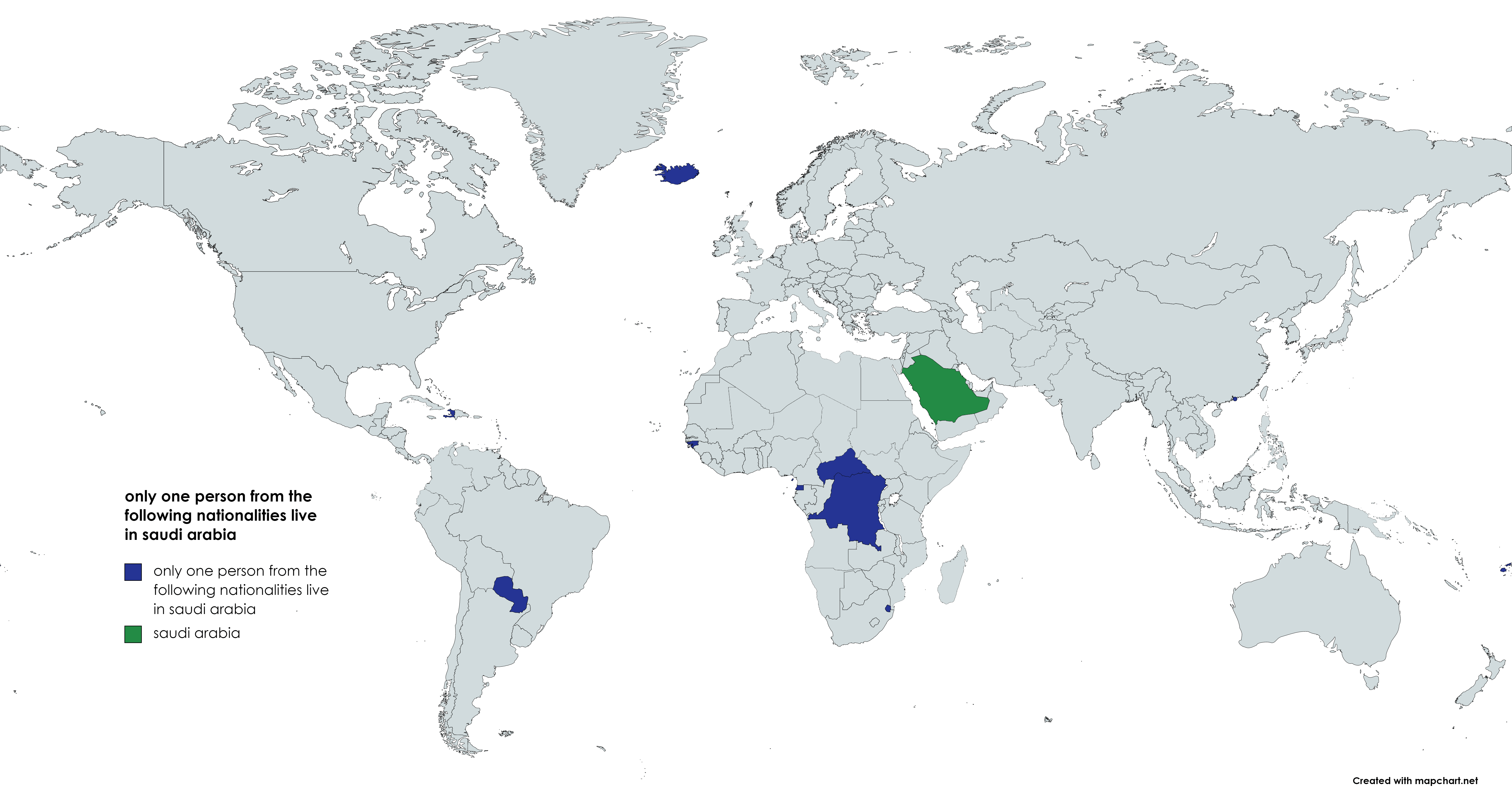 only one person from the following nationalities live in saudi arabia
