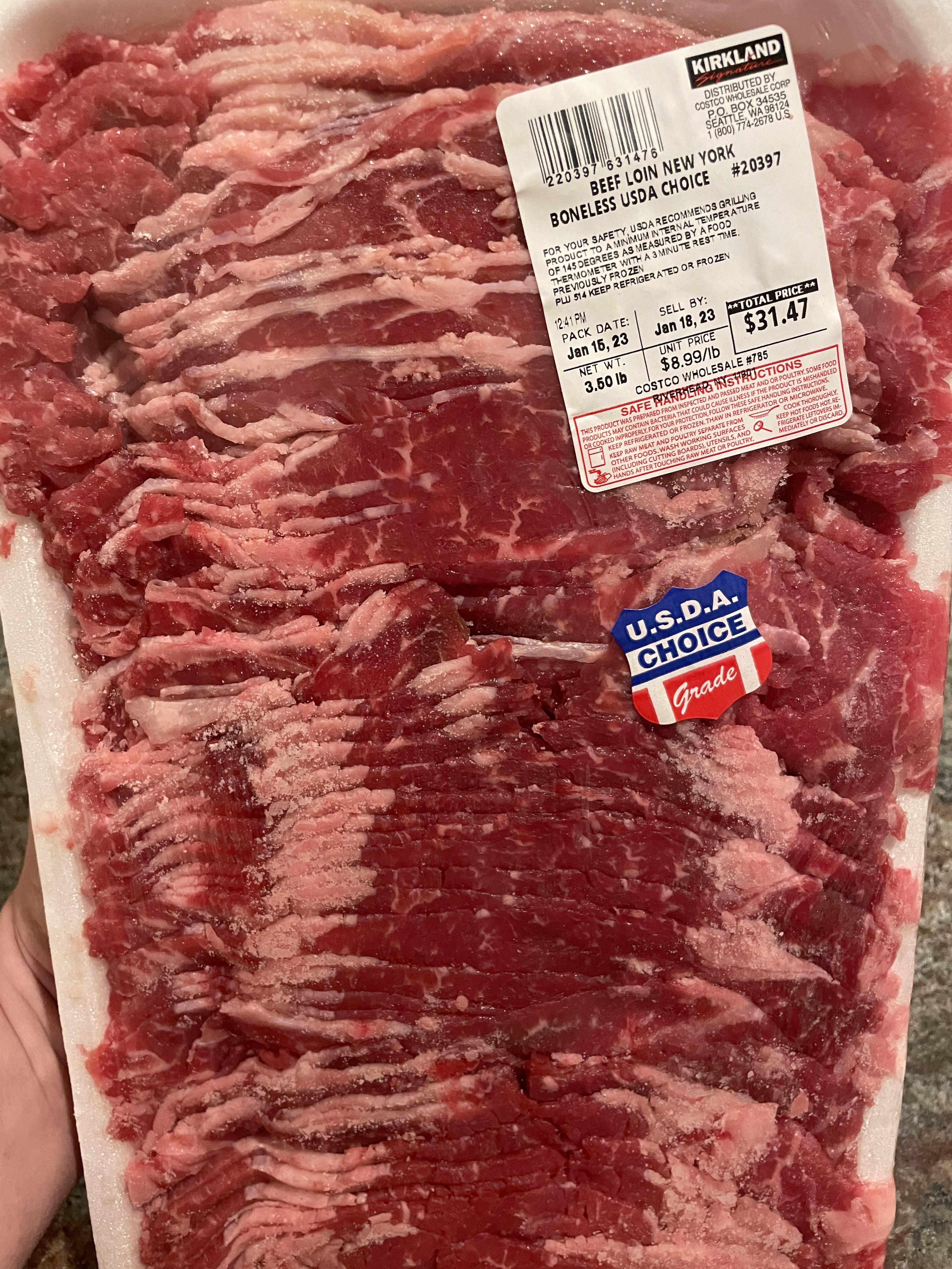 Never saw sliced NY strip offered until today, made an absolutely delicious cheese steak r/Costco