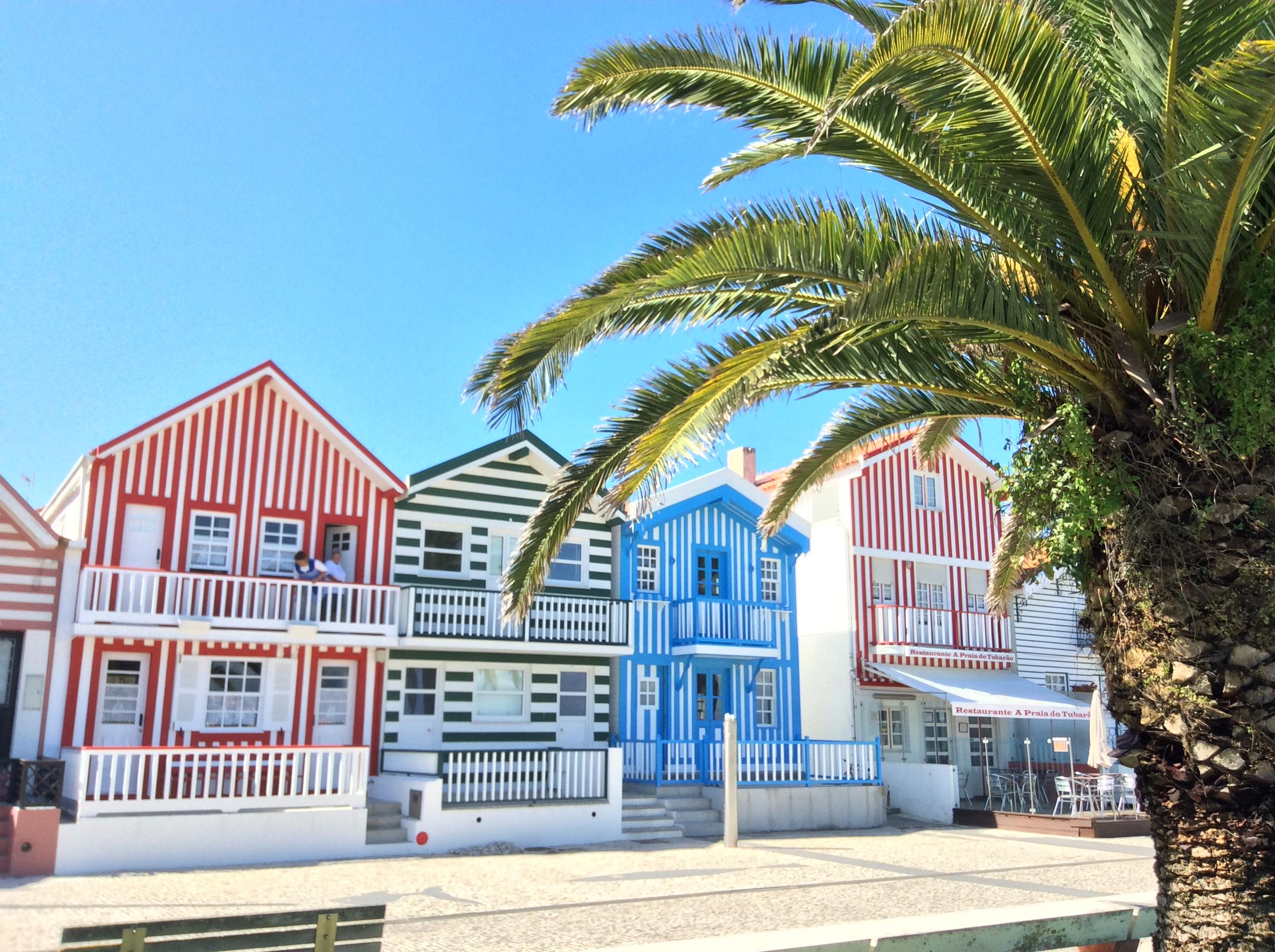 Aveiro, Portugal. Costa Nova, where are found the striped houses, once