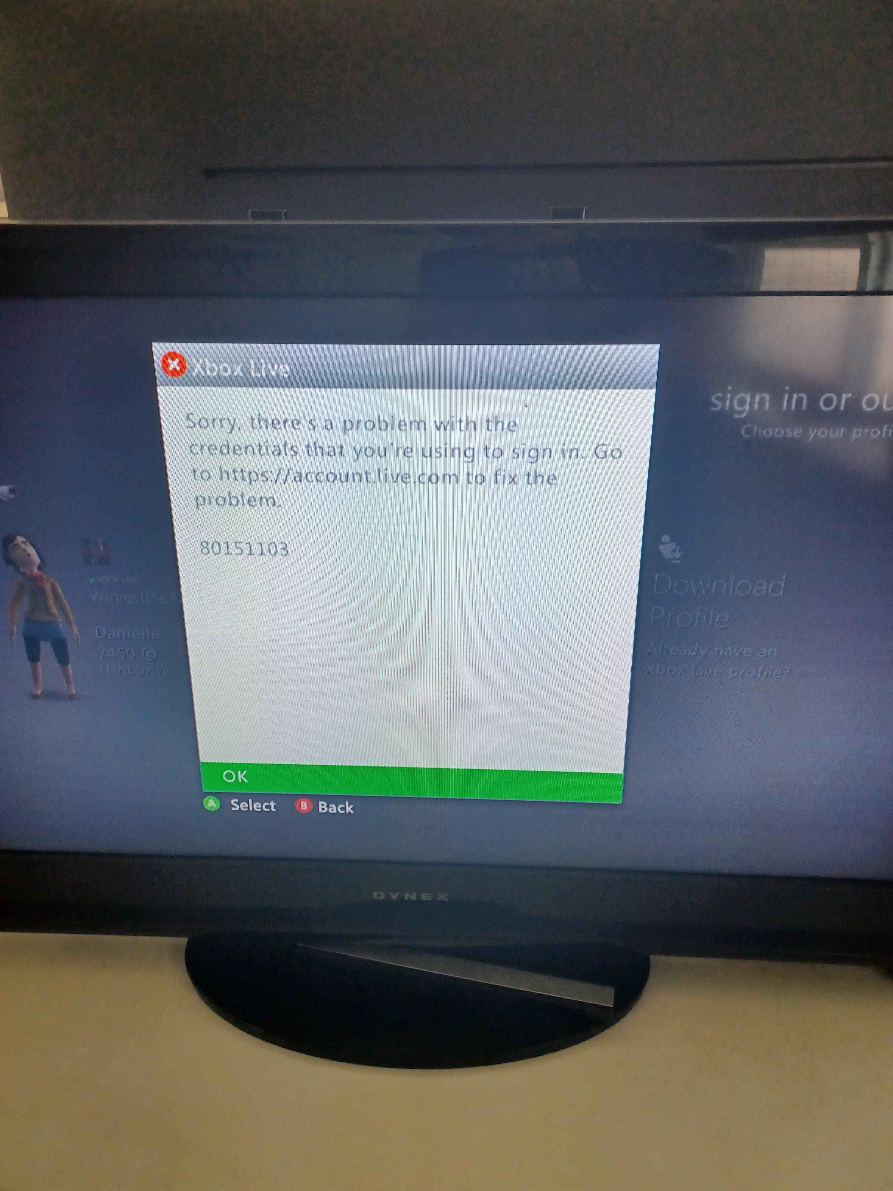 I have tried to sign into my xbox 360, but everything I try, a message