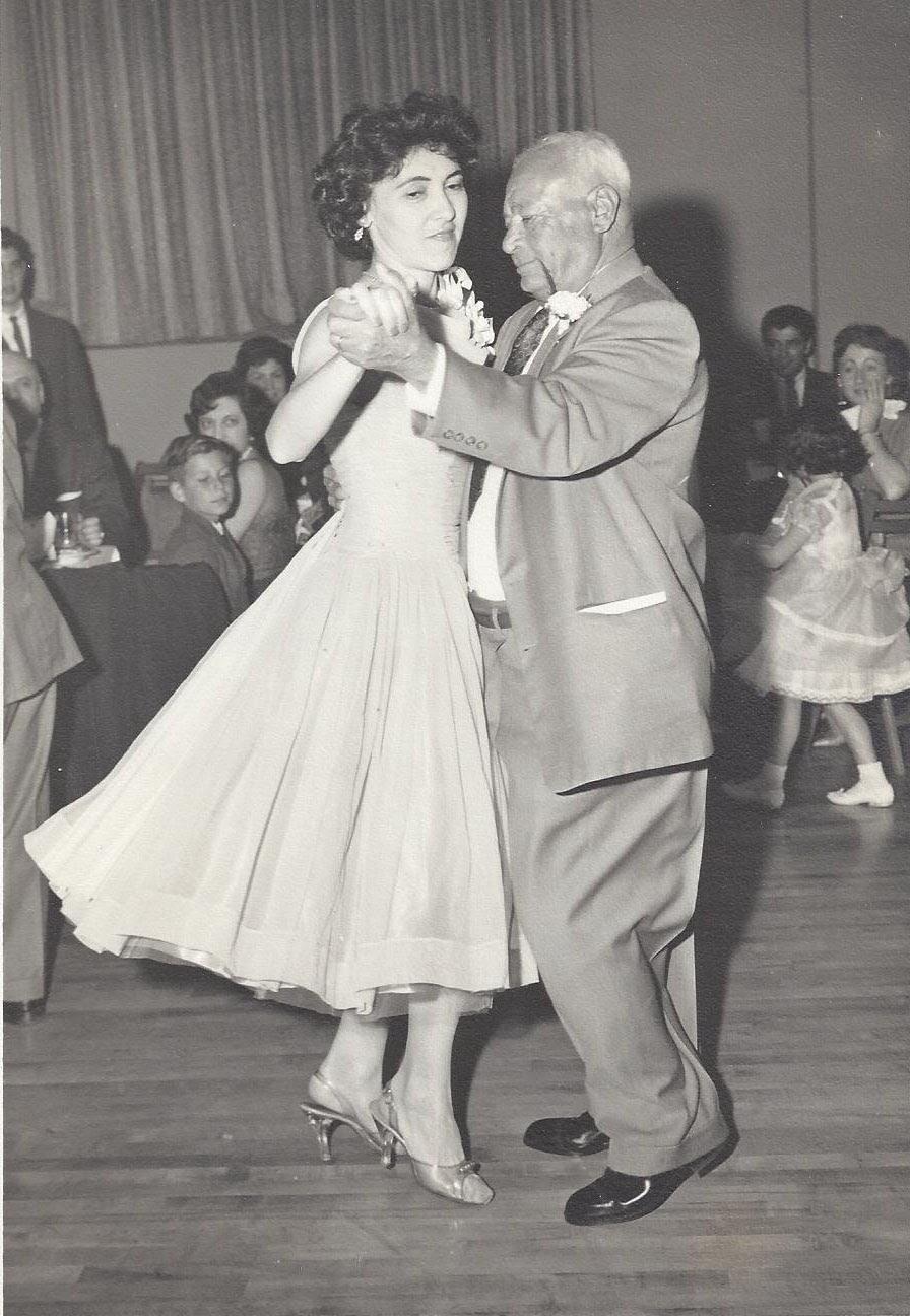 My grandmother, dancing with my greatgrandfather, at her 20th wedding