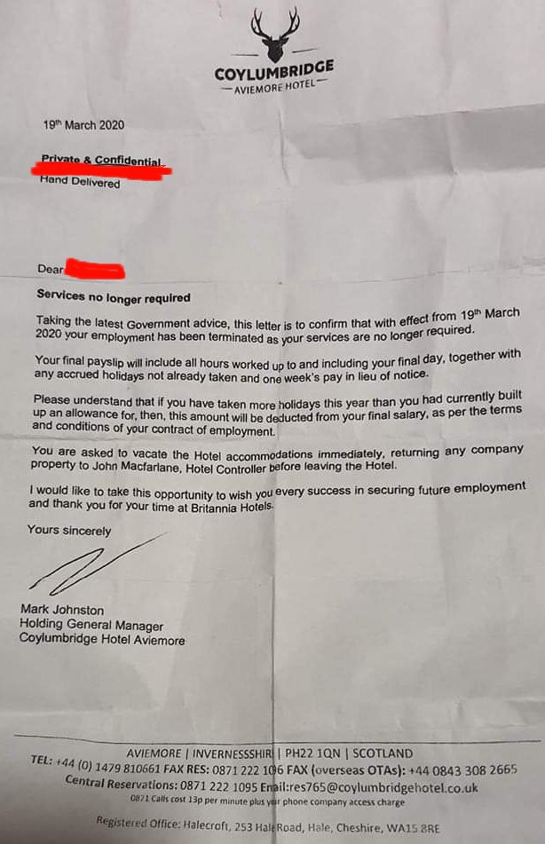 Due to the coronavirus, this manager told his employees in