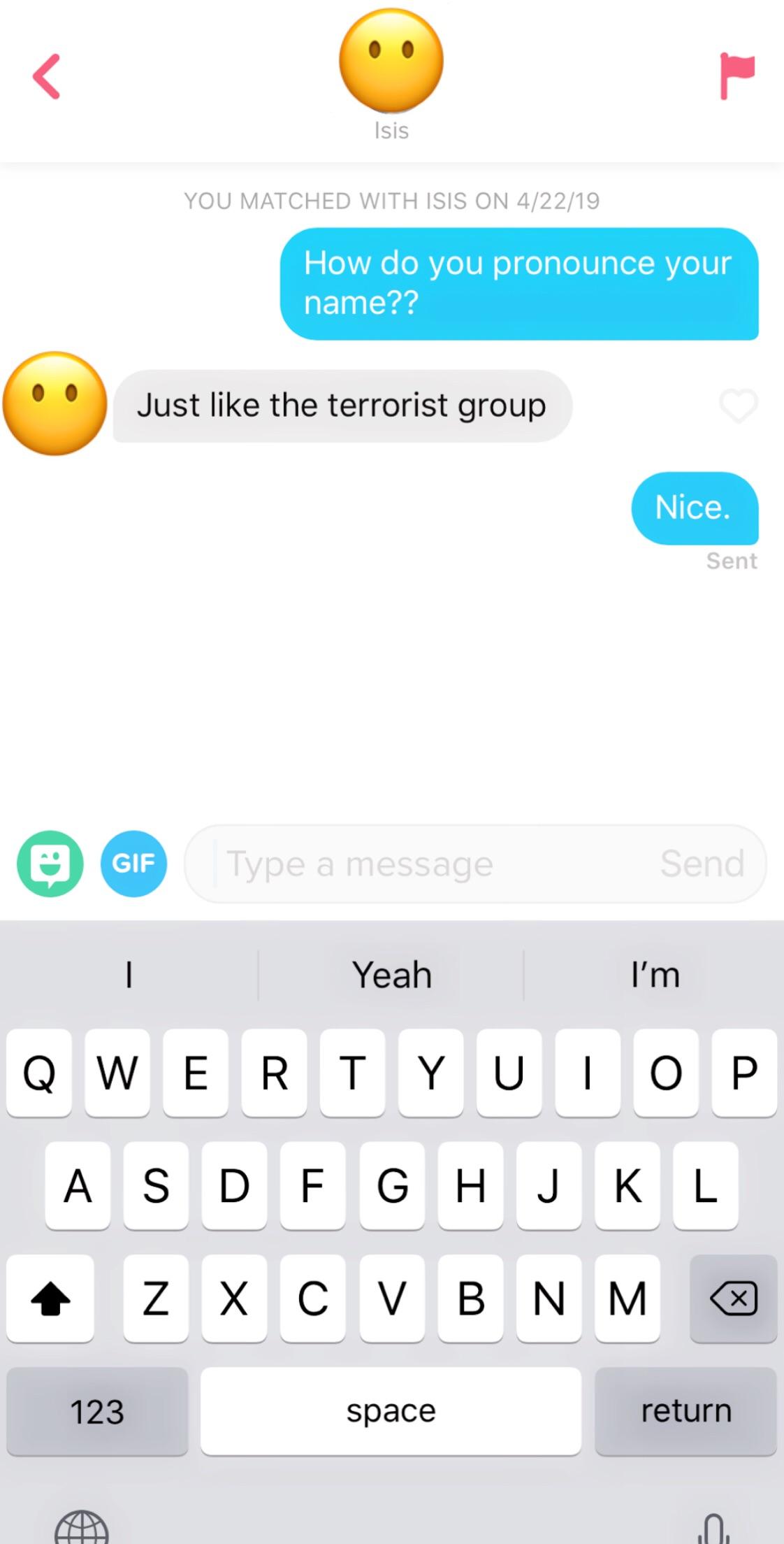 I just downloaded tinder again last night. Came across a girl named