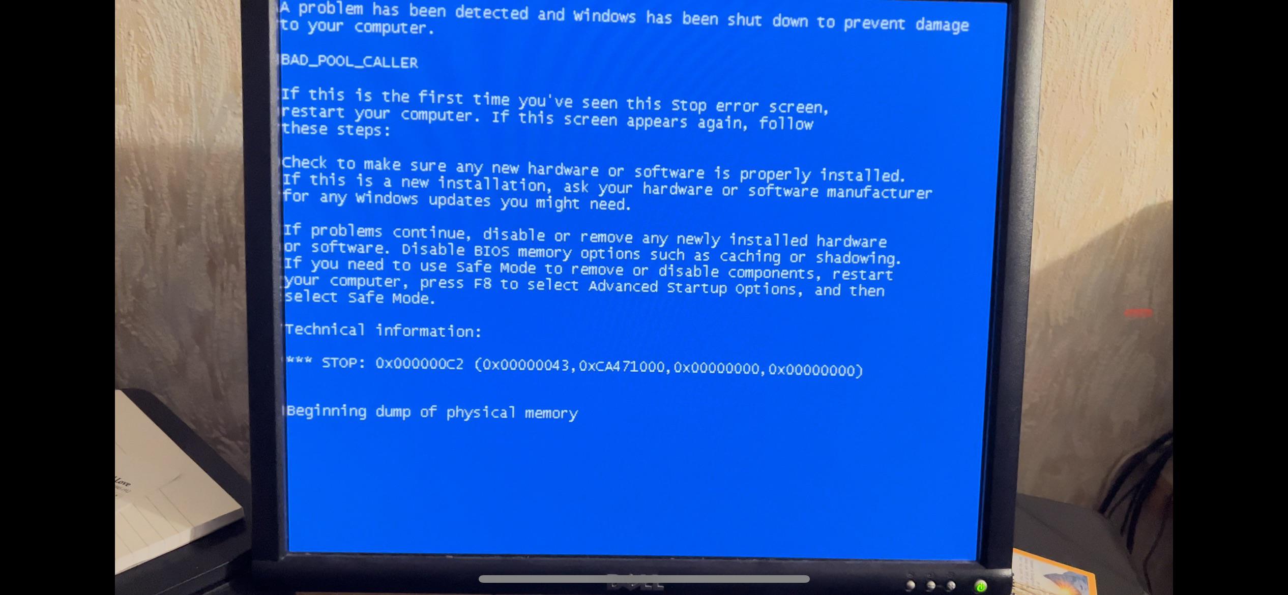 Windows XP Blue screen of death. 0x000000C2 error. Any solutions? r