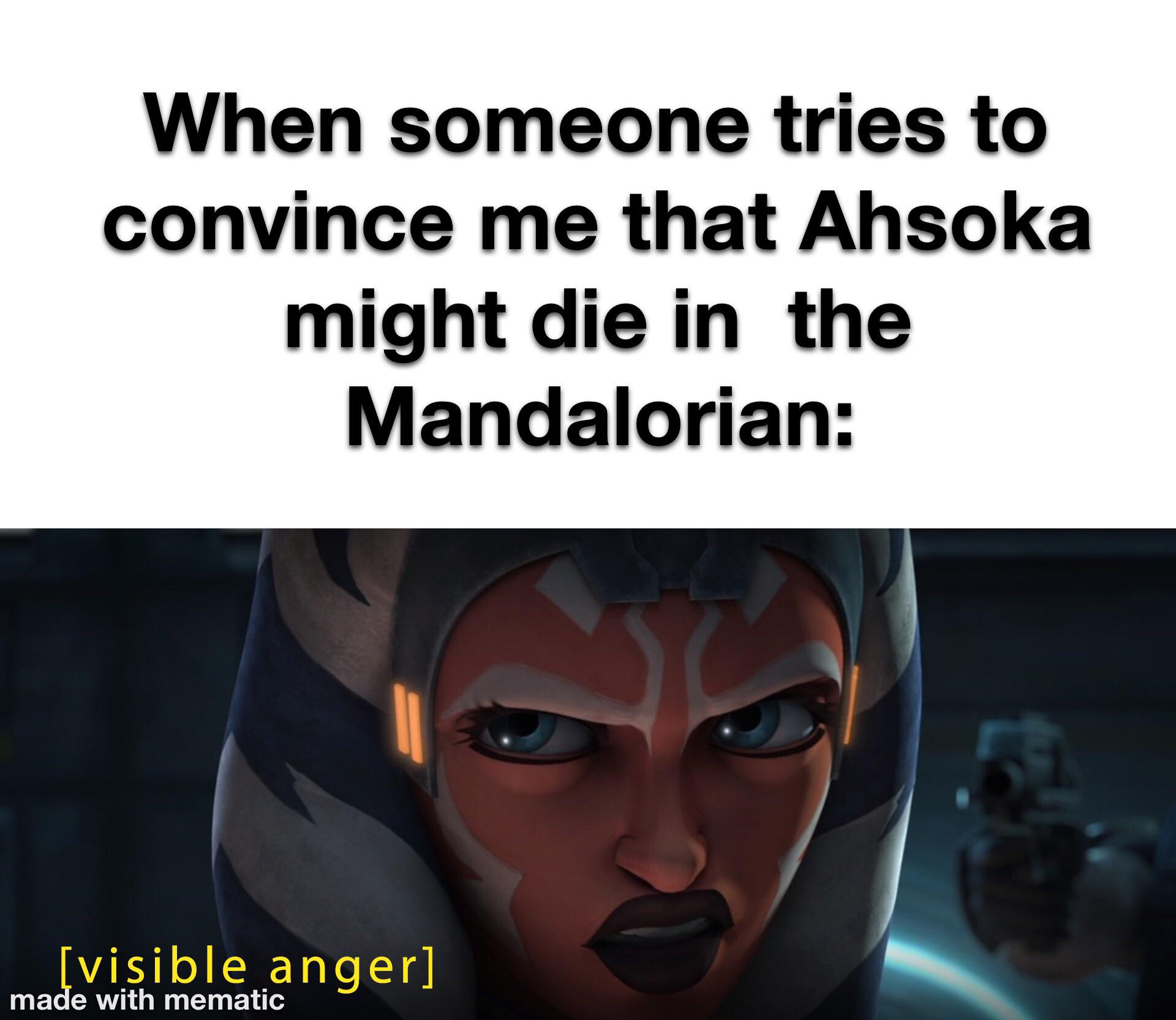 Posting a meme with Ahsoka in it every day until she appears in the