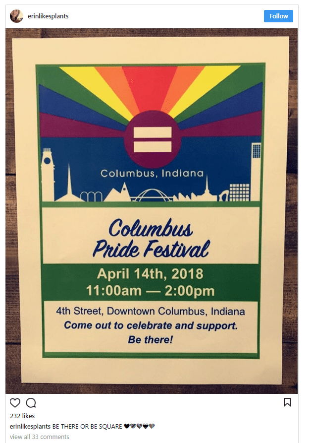 Columbus, IN (VP Pence's hometown) is having their first Pride Festival