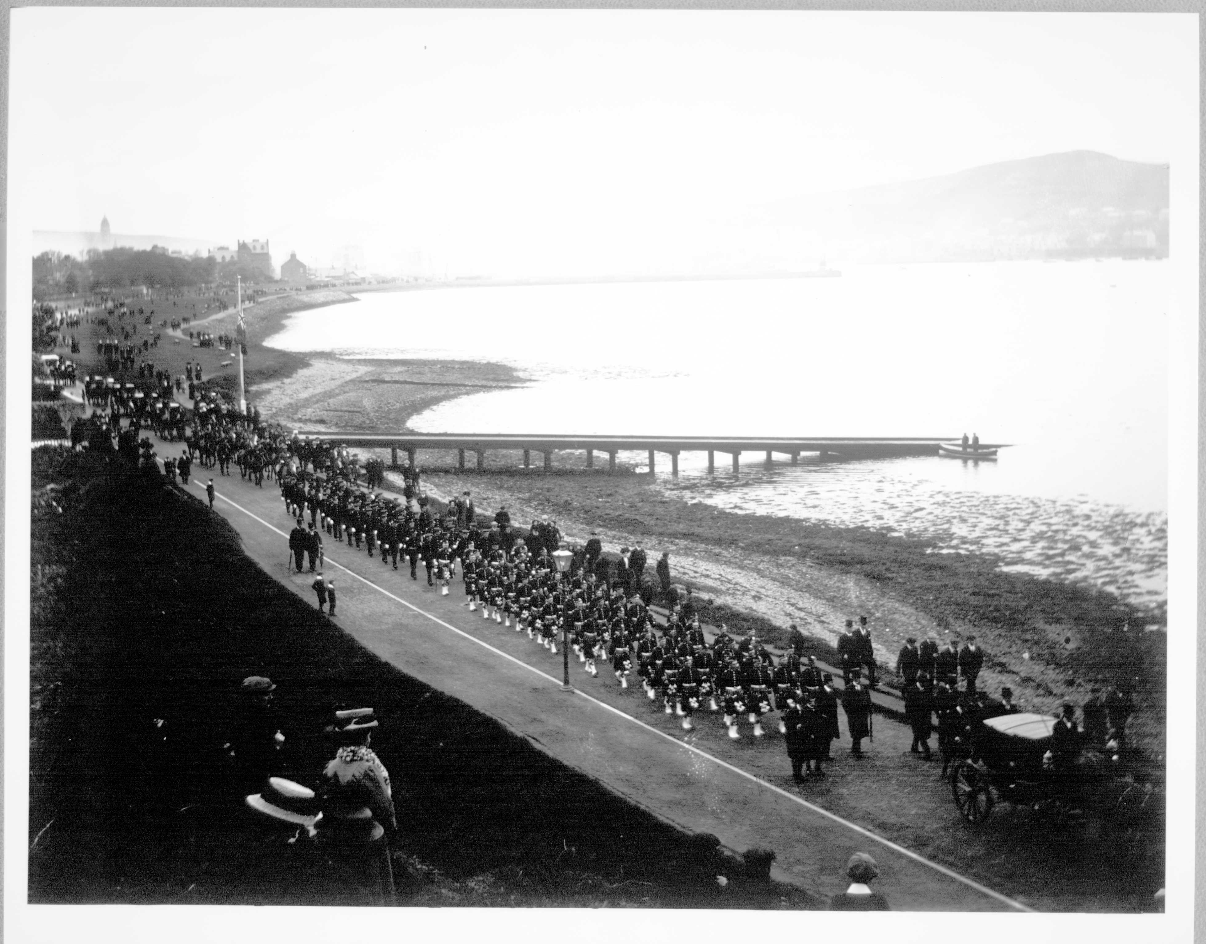 Funeral procession along Kilkerran Road. Campbeltown, Argyll. 1800s