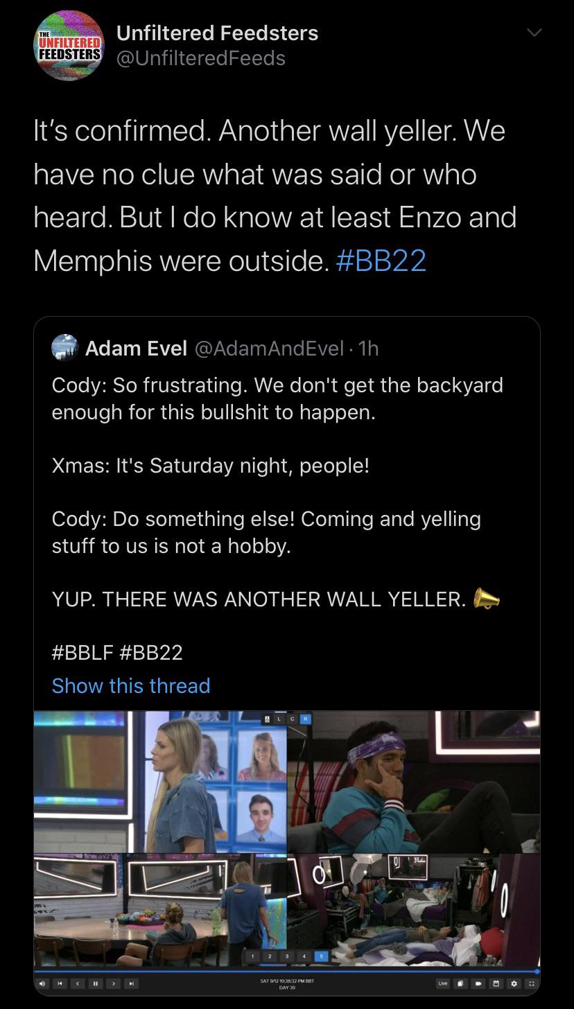 There was another Wall Yeller. Does anyone know what they said? r