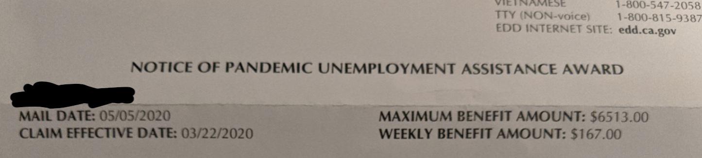 [California] EDD sent me a letter... from the future?!? Unemployment