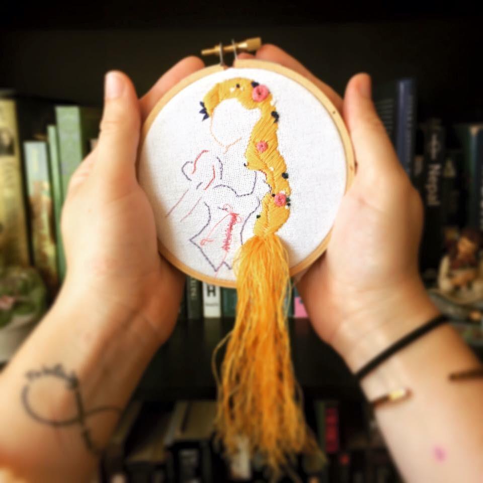 Rapunzel embroidery... So. Much. Hair. r/disney