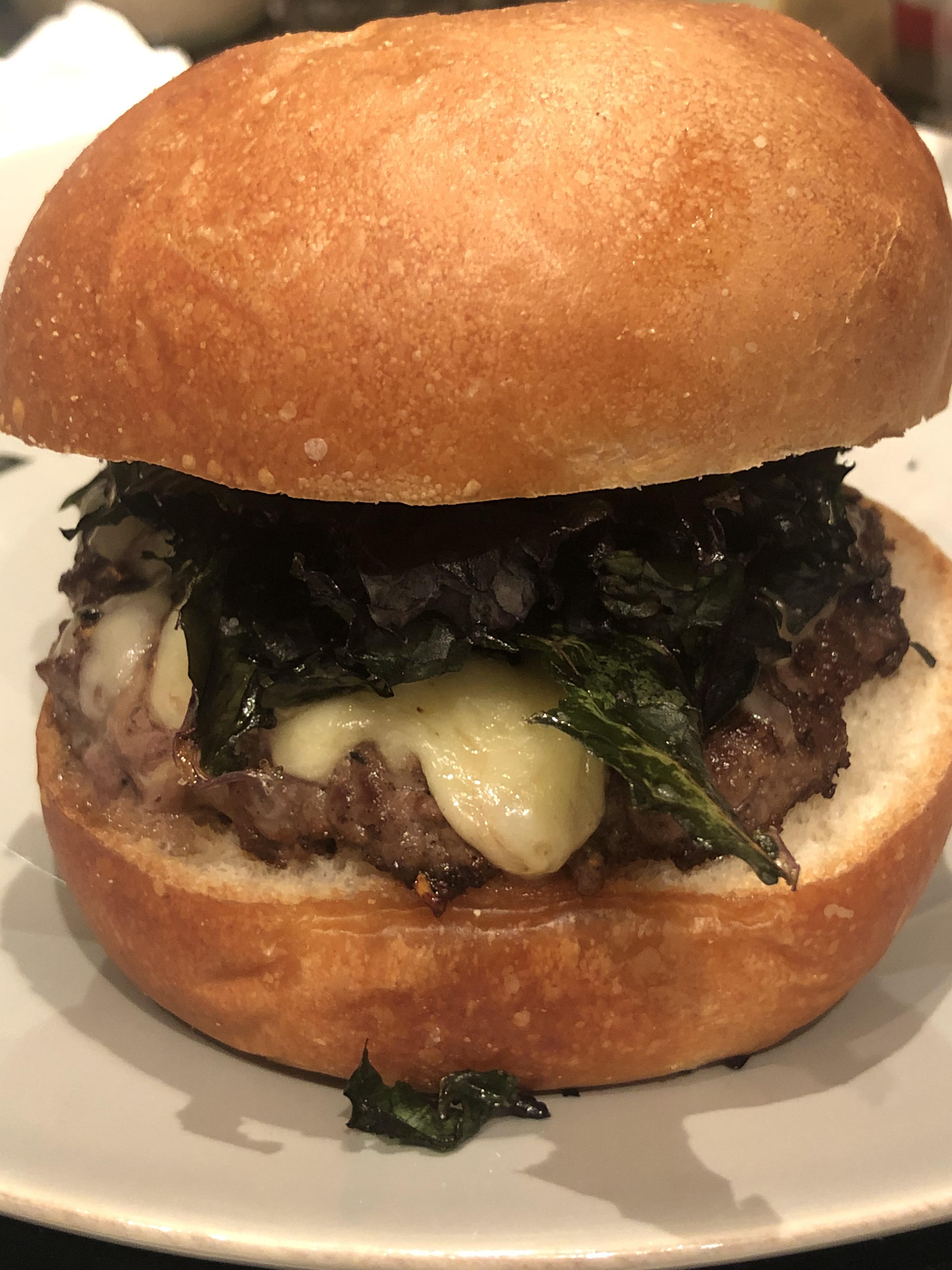 Made the “If Looks Could Kale” burger, the crispy kale was a great