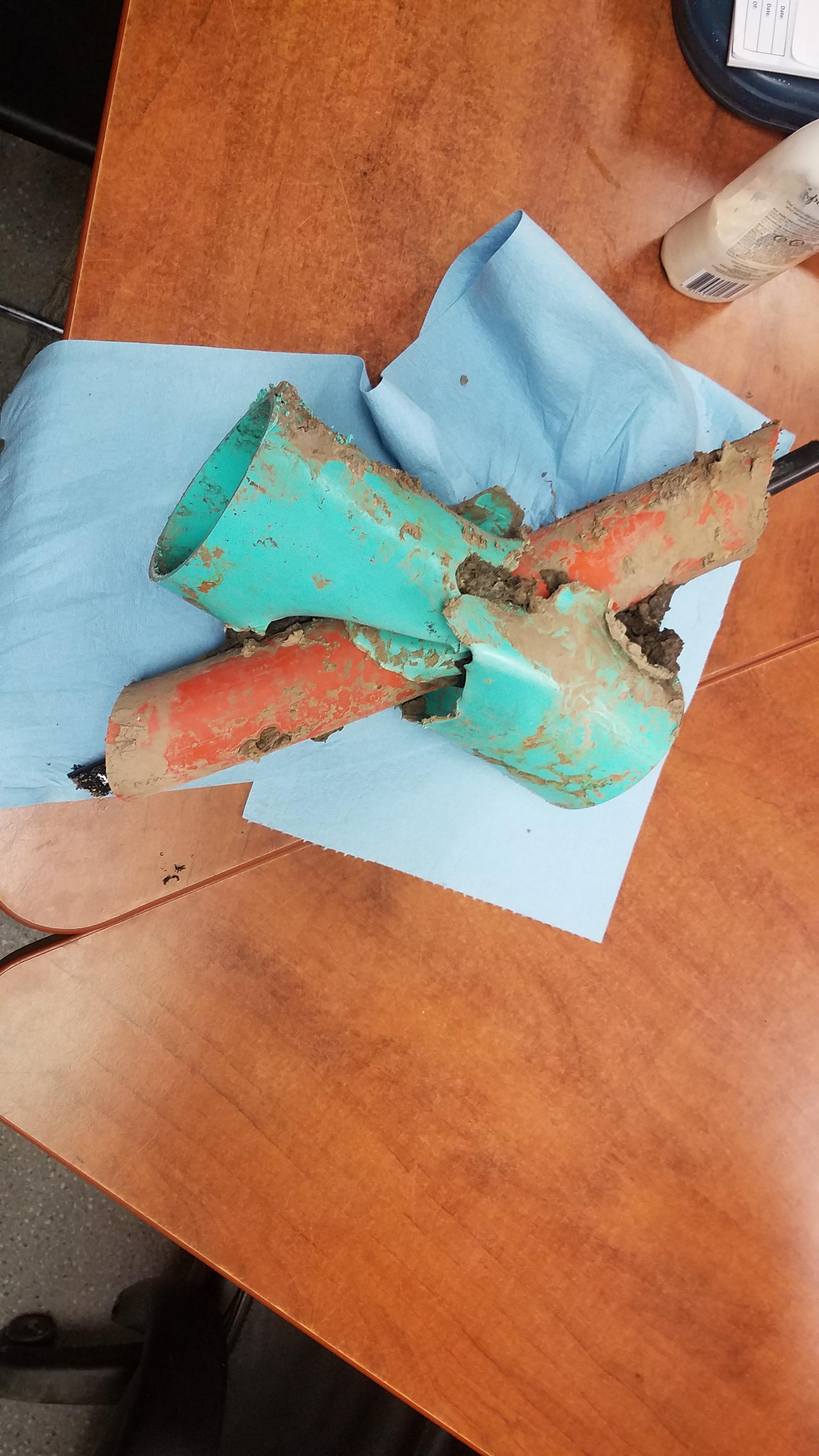 Oops. Cable company bore through customers sewer line. r/Plumbing