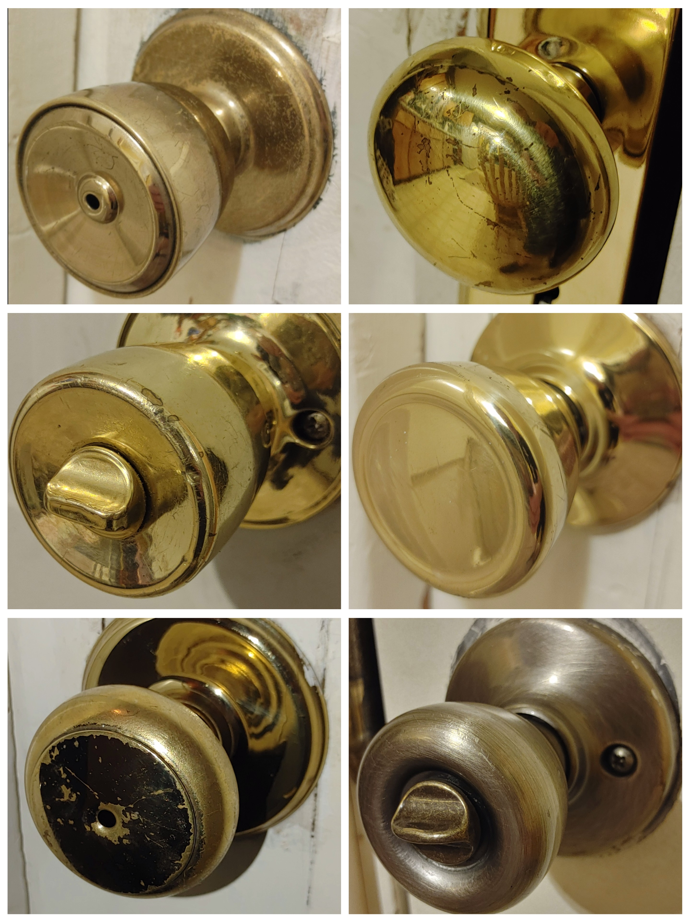 All of the doorknobs in this house I rent are different. r/pics