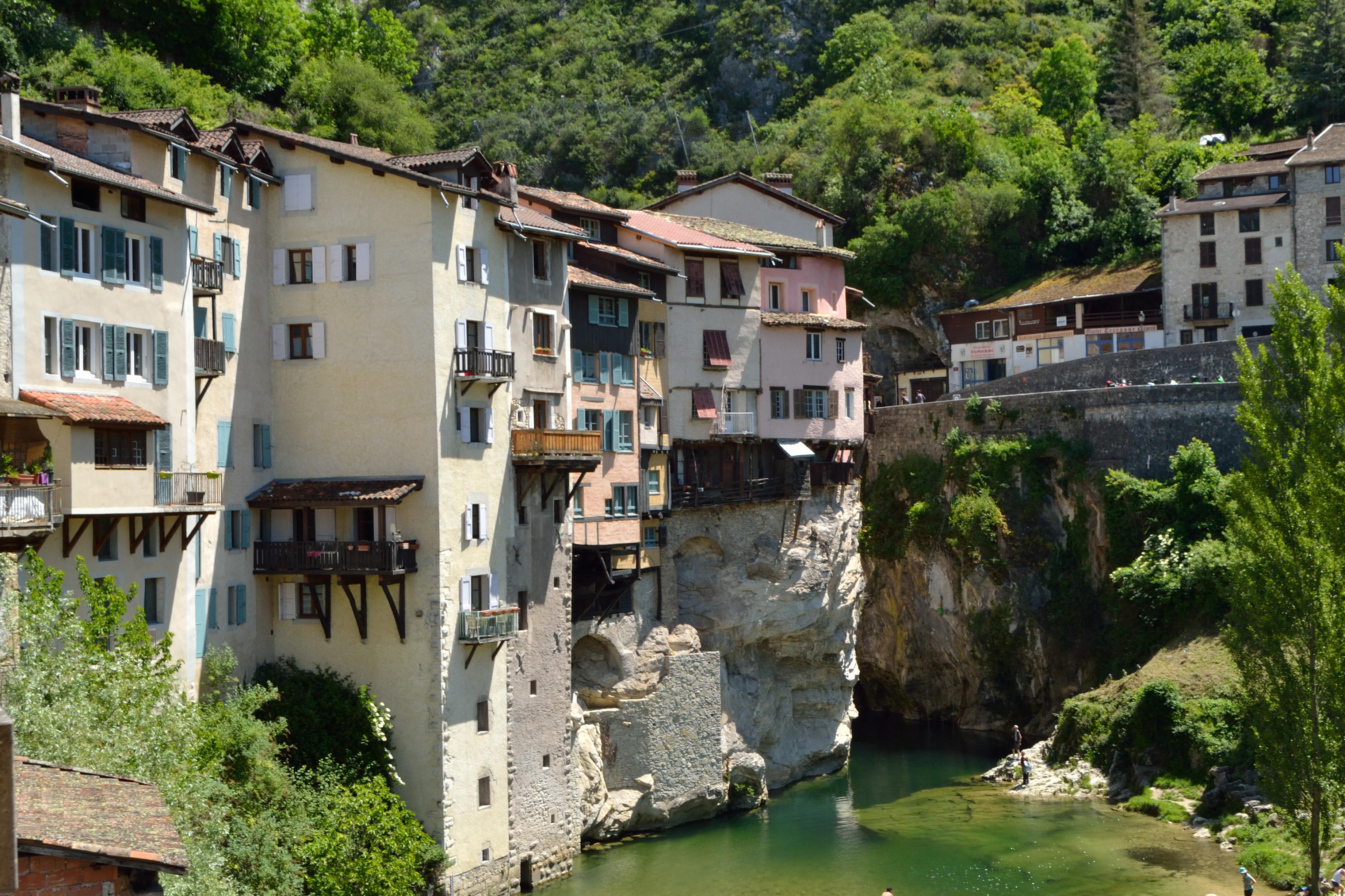The Suspended Houses of PontenRoyans, Isère, France travel