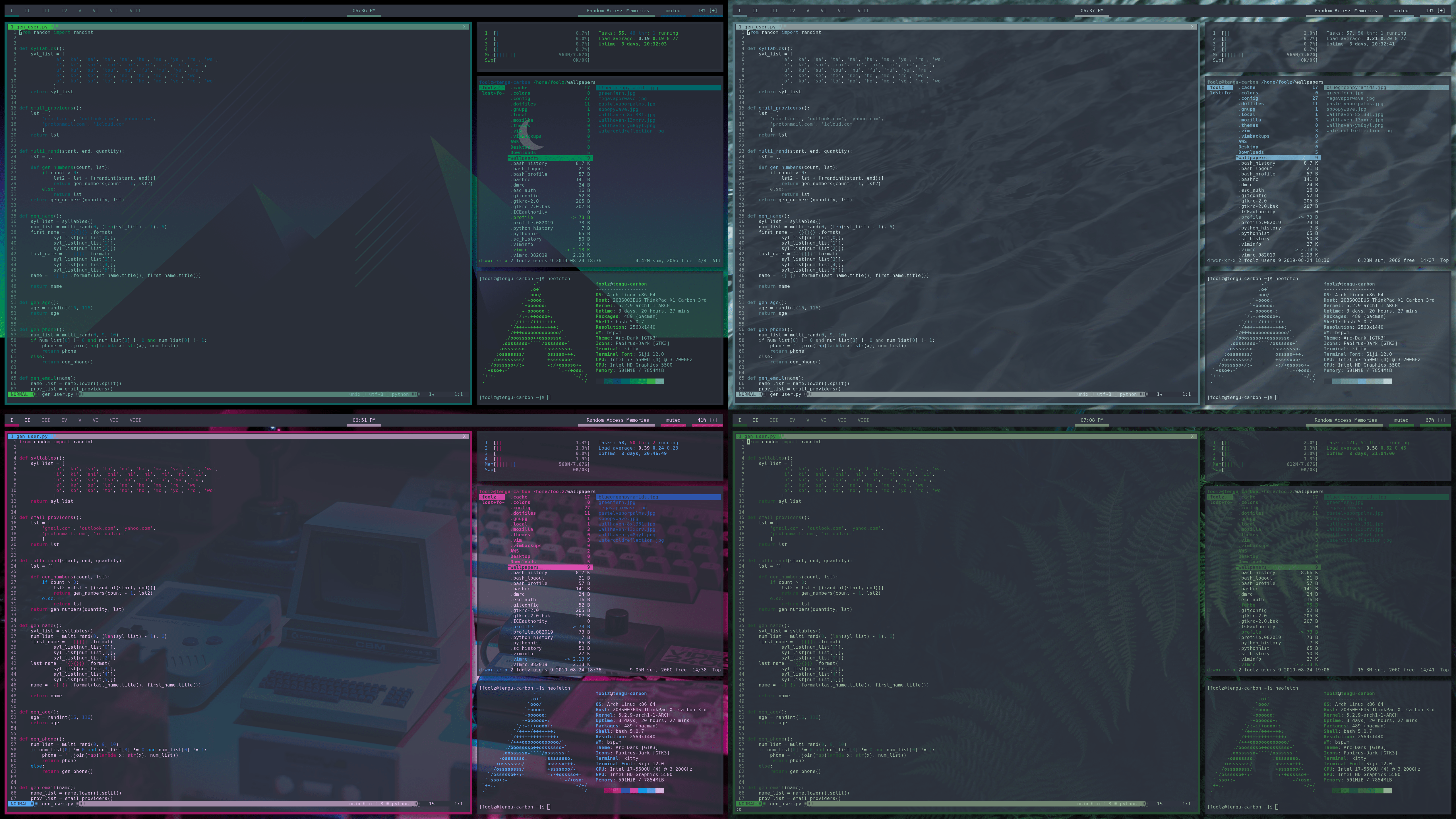 [BSPWM][PYWAL] Wallpaper Synergy r/unixporn