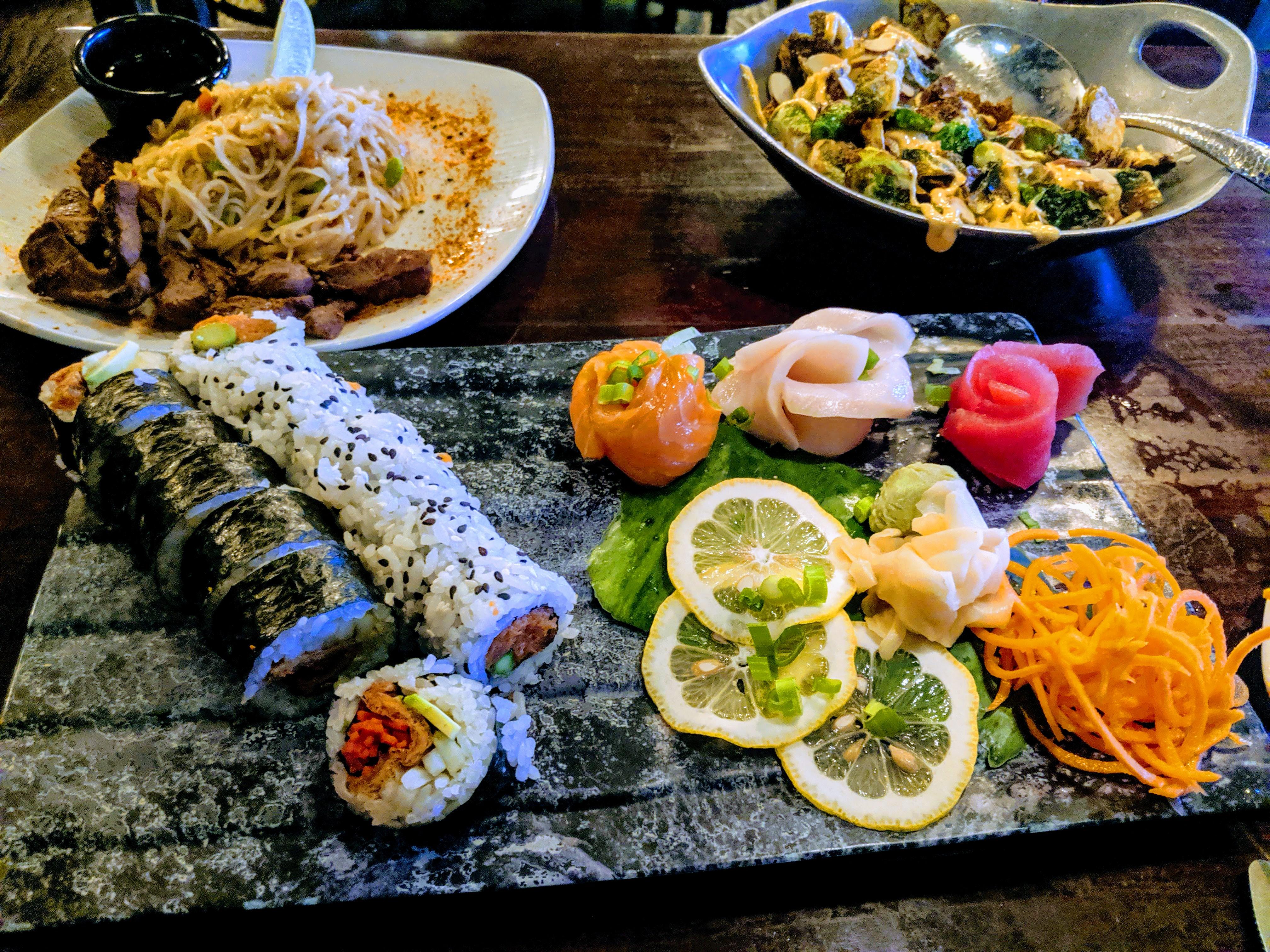 [I Ate] Stunningly beautiful sushi, pad thai, and brussel sprouts r/food
