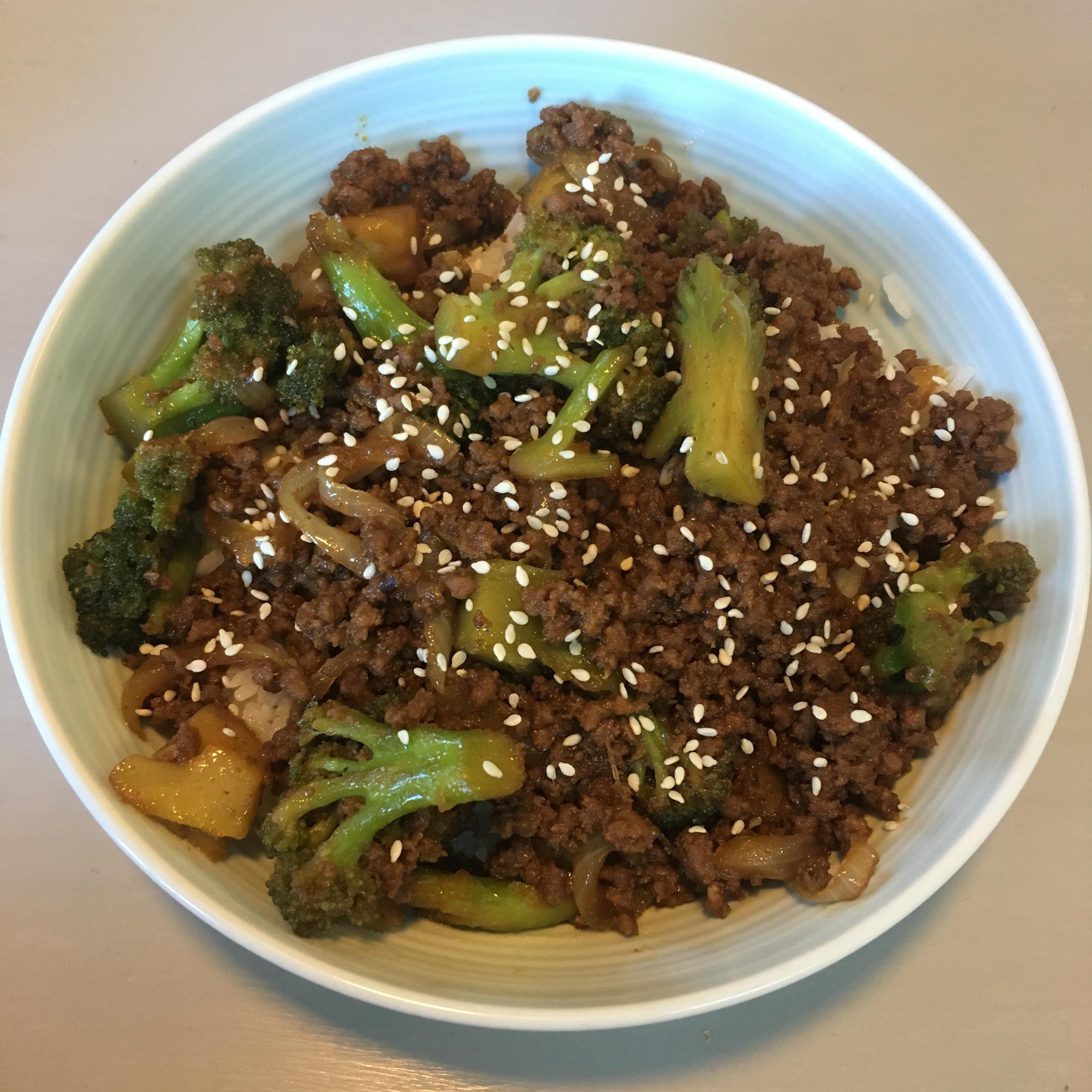 [Homemade] Ground beef and broccoli bulgogi r/food