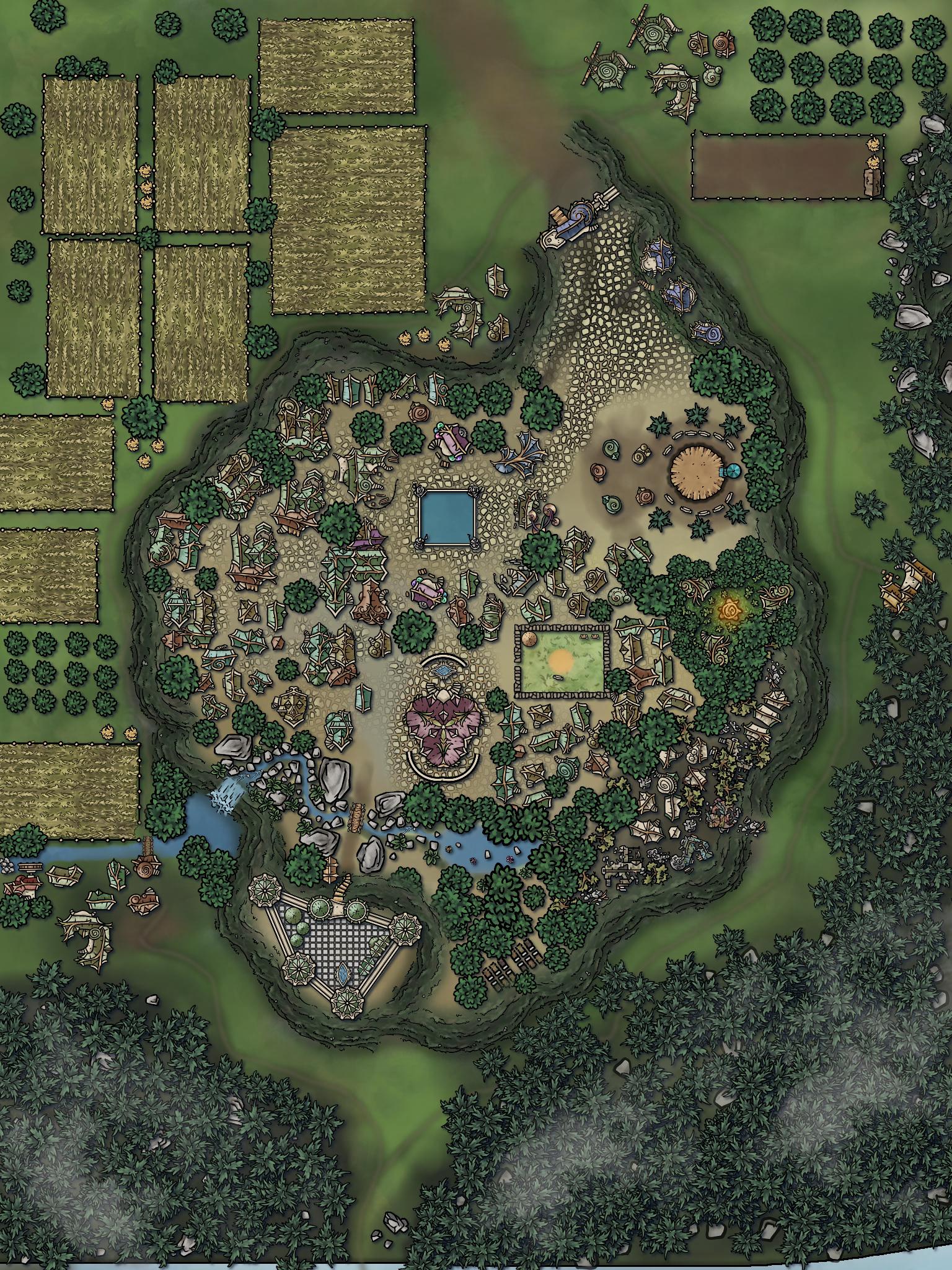A Simple Elf Village r/inkarnate