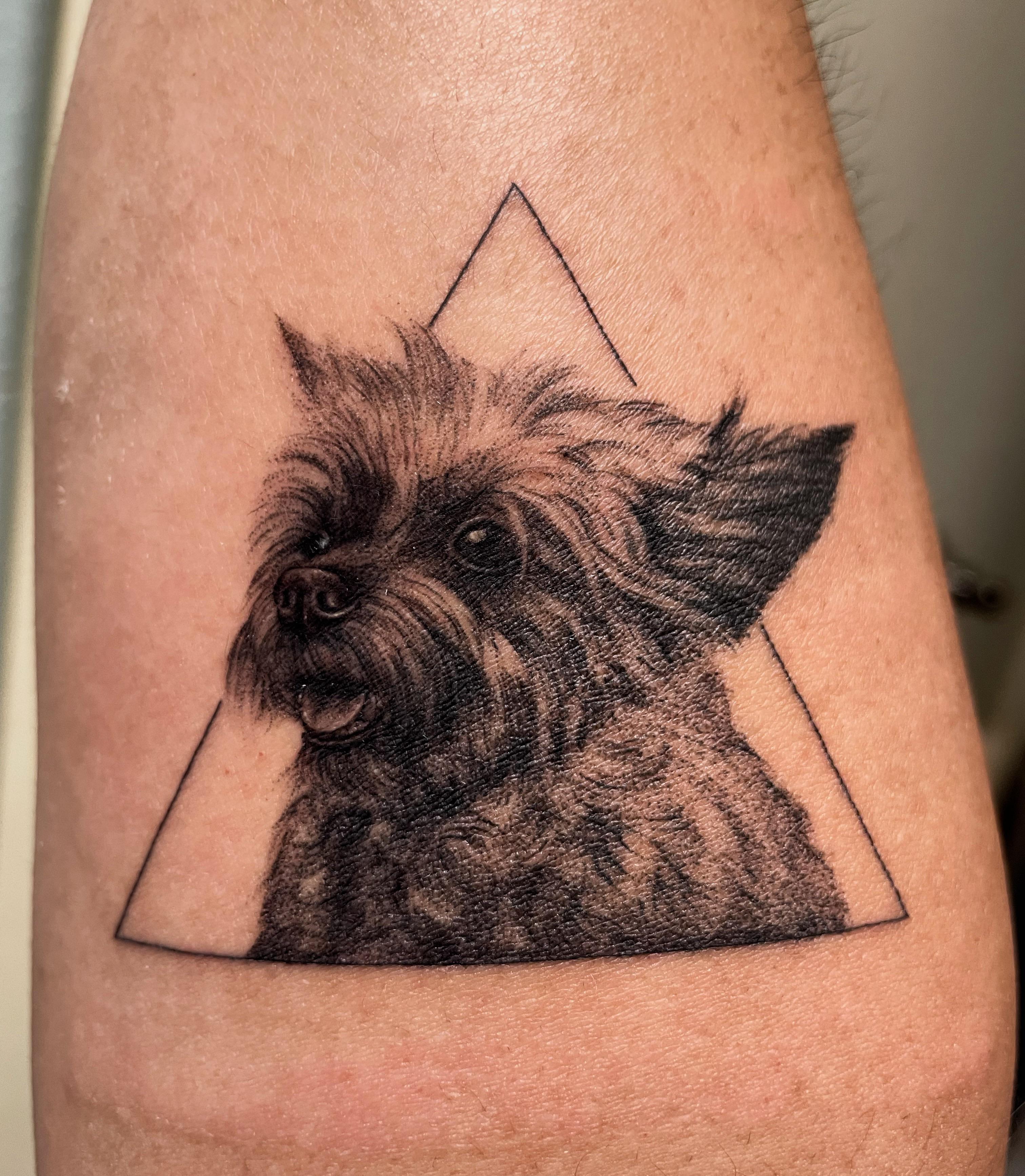 Portrait of my late best friend, Grover. By Hana Oh of Hana Ink Tattoo