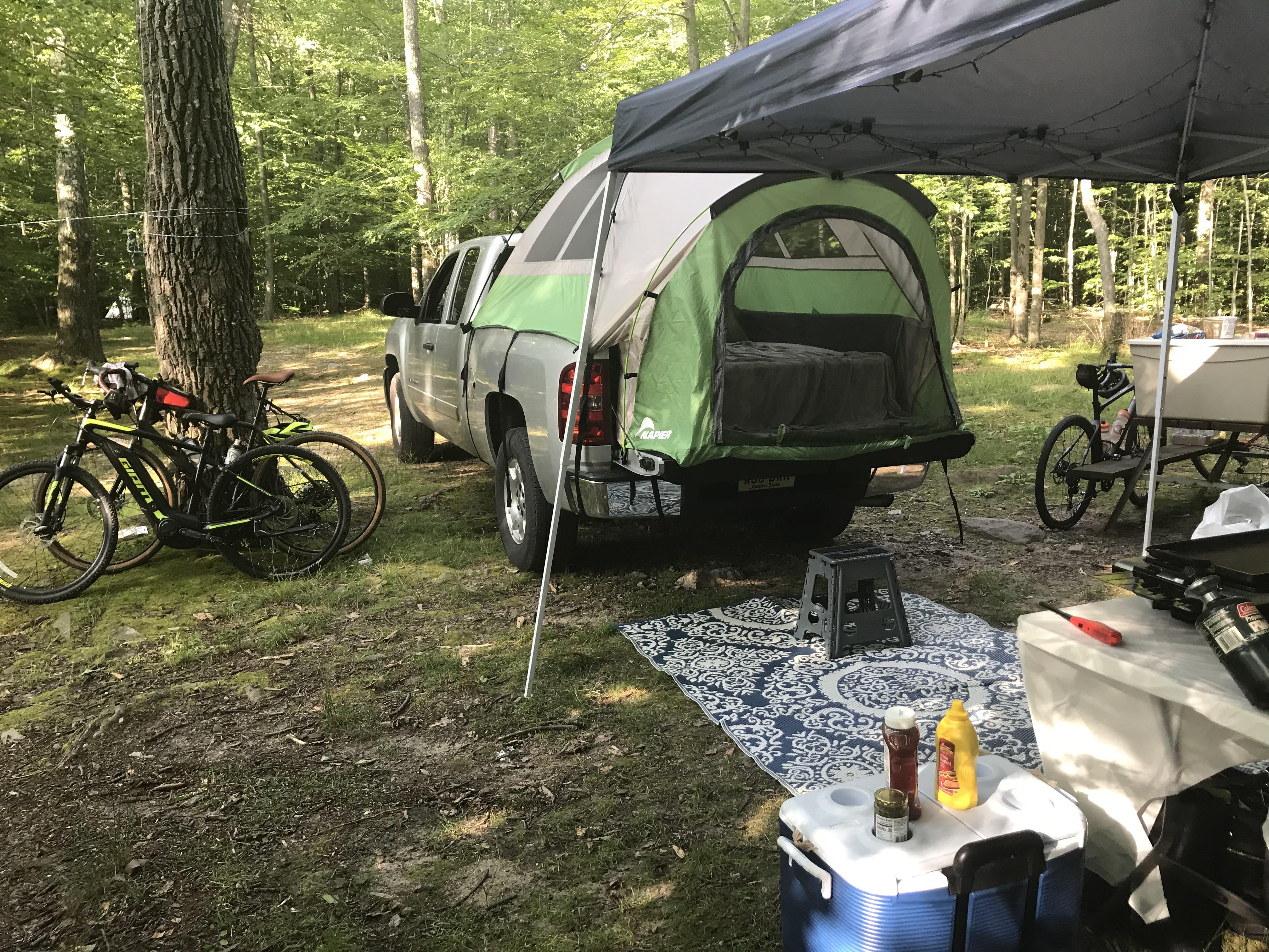 First night camping in the truck tent. Campsite was just outside of