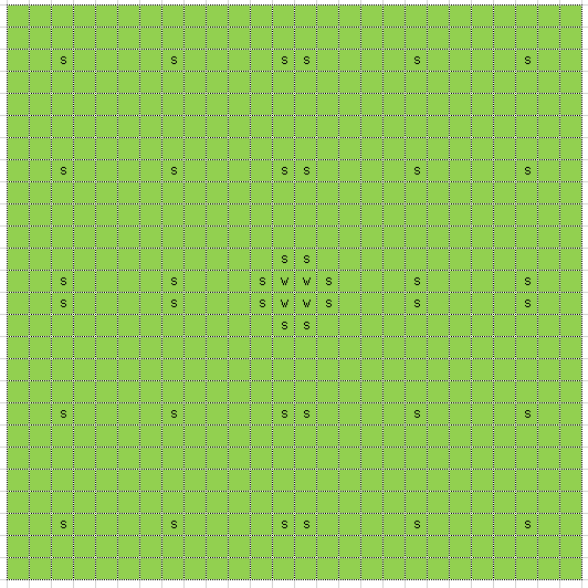 My layout to water 632 crops with 1 water tower and 40 advanced