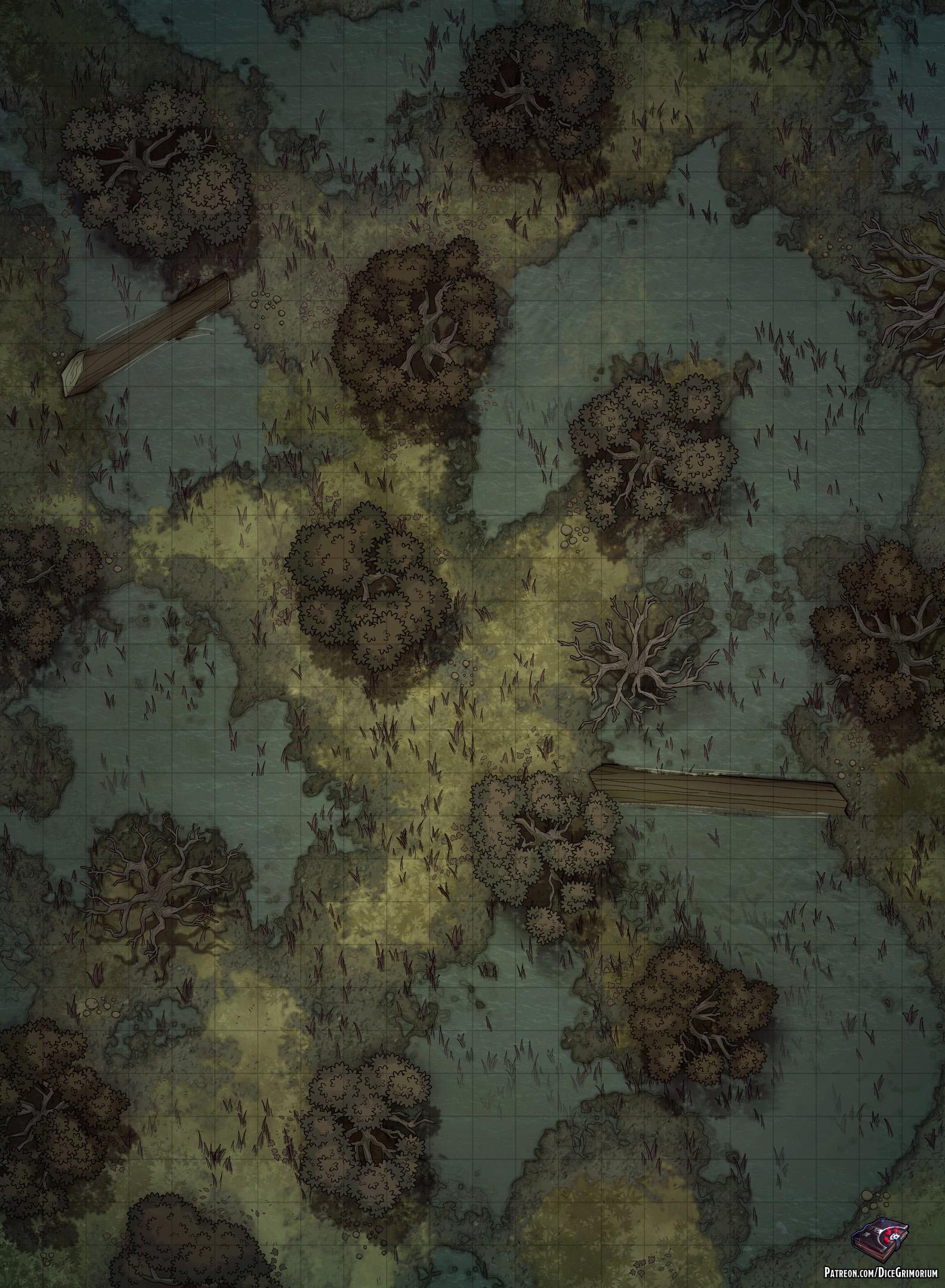 Swamp Battle Map 22x30 dndmaps