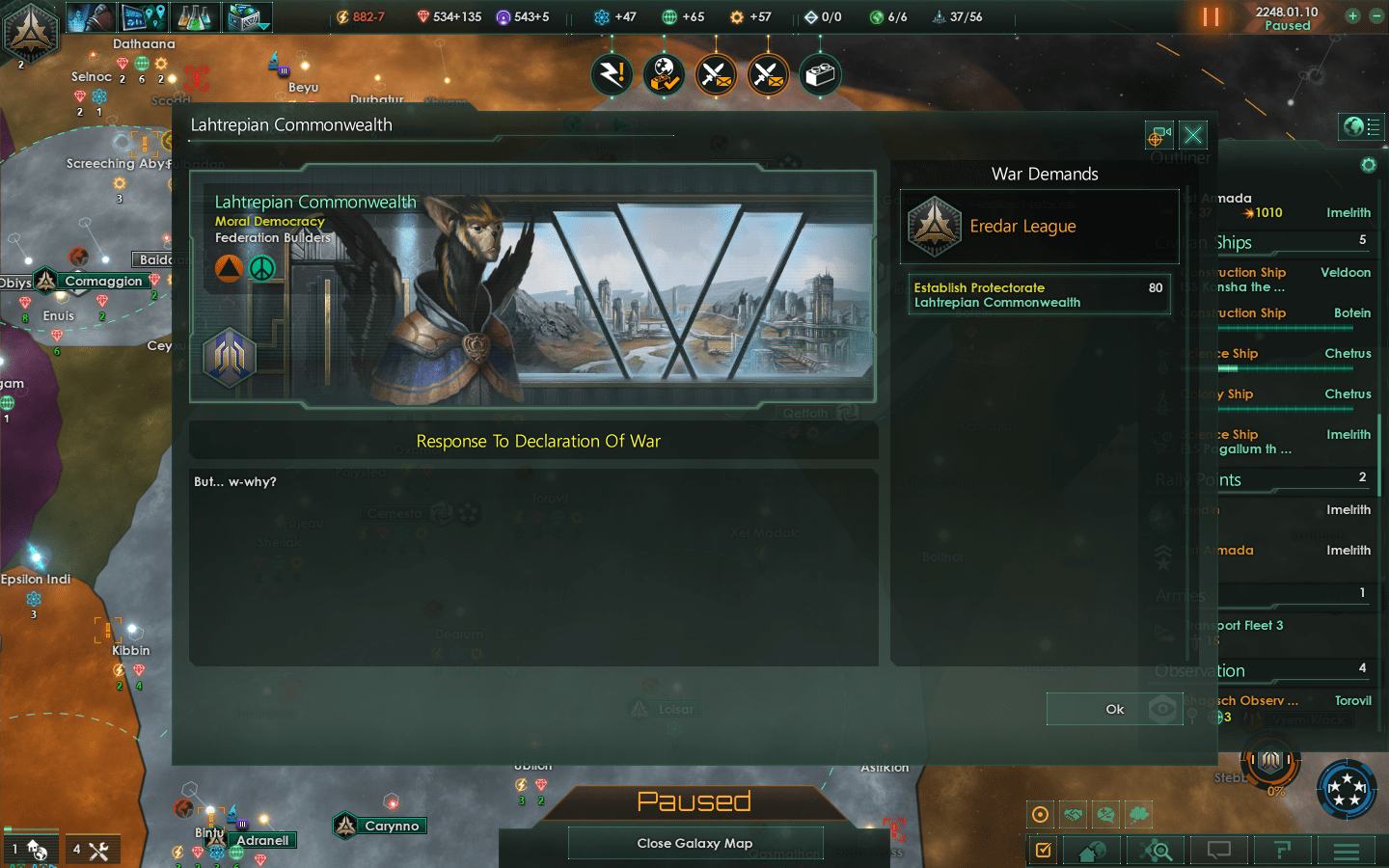 This genuinely made me feel bad. I declared war on them about a month