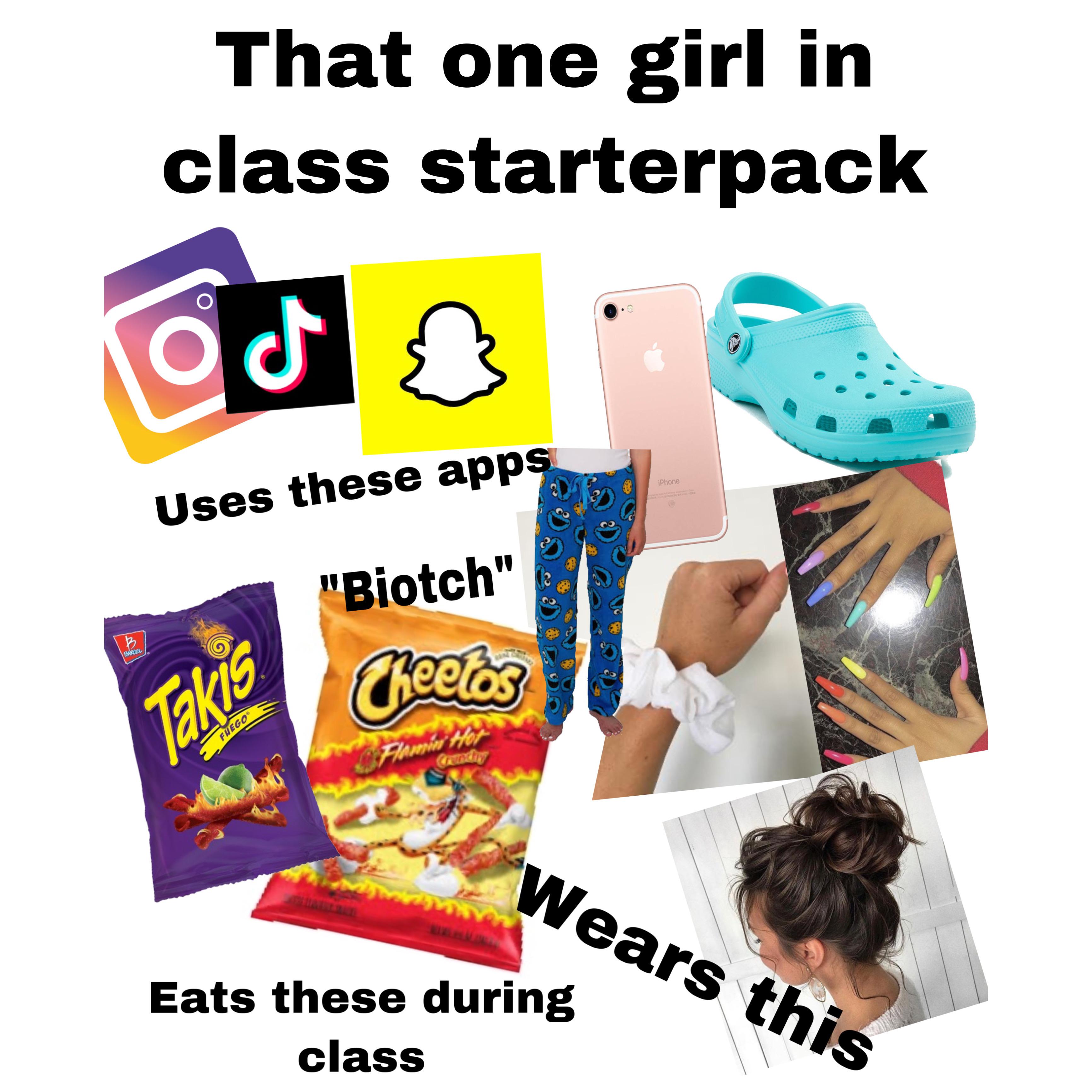 Hot Cheeto Girl In class starterpack r/starterpack