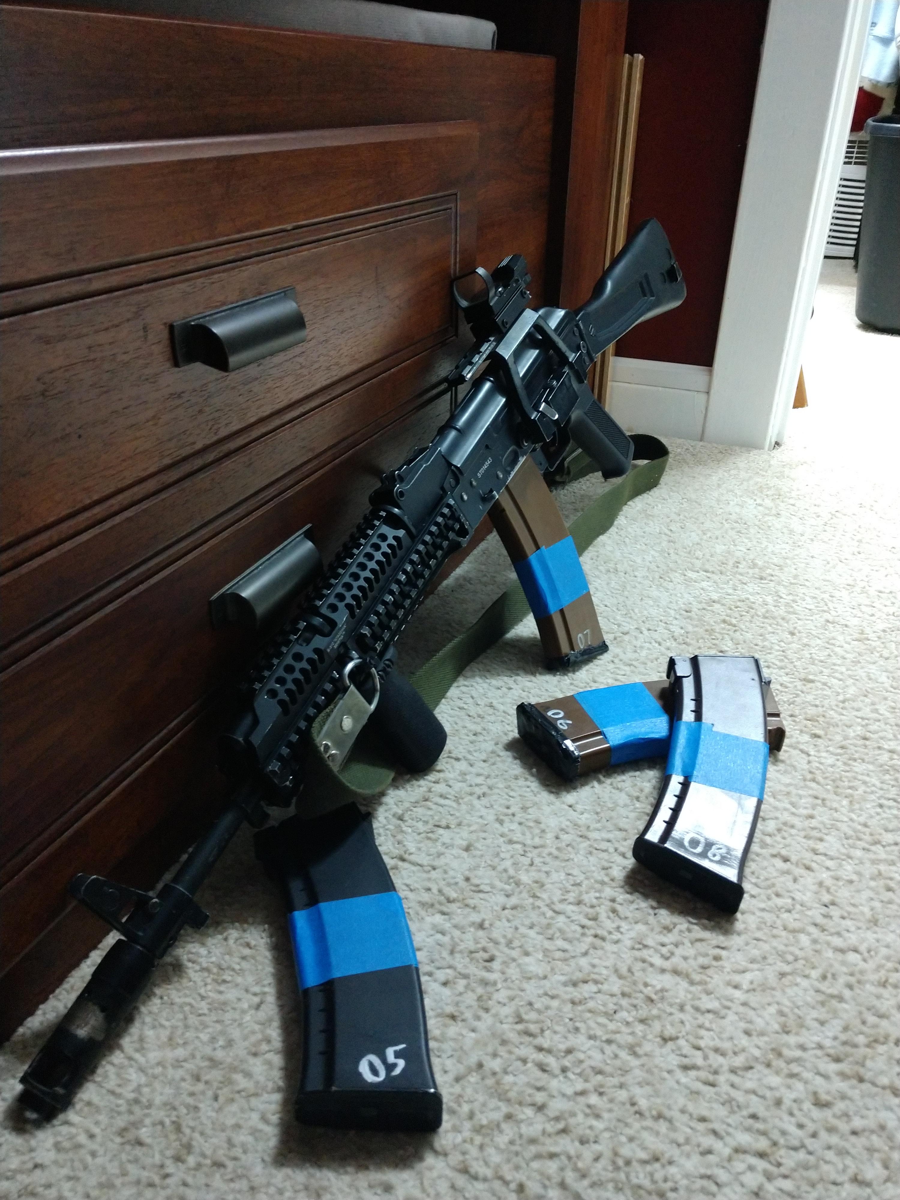 New rail and some painters tape makes it look like a whole gun. r/airsoft