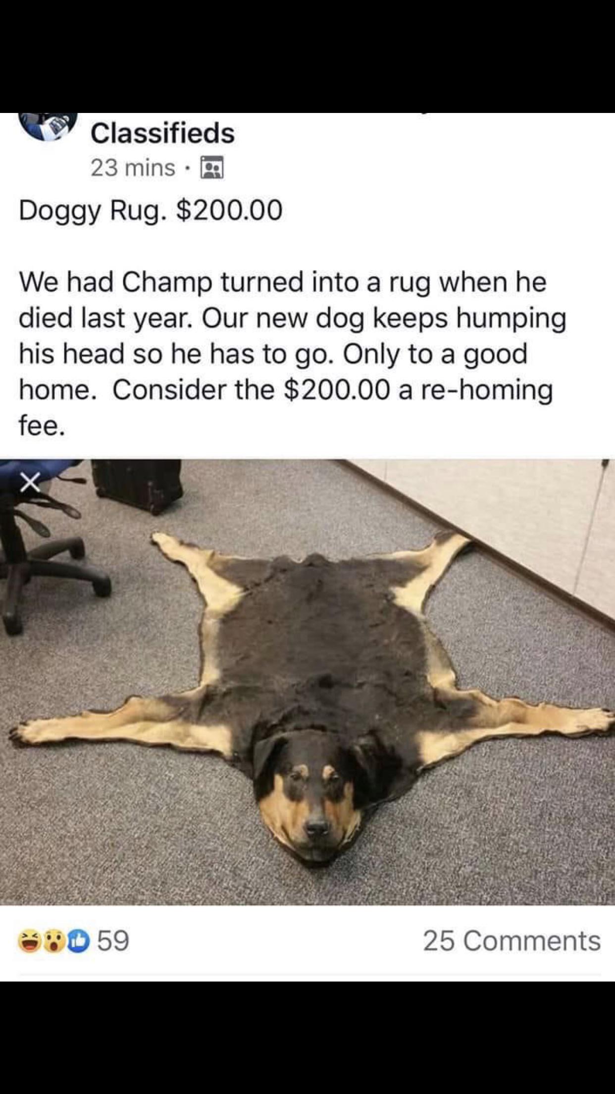 Dog rug r/oddlyterrifying