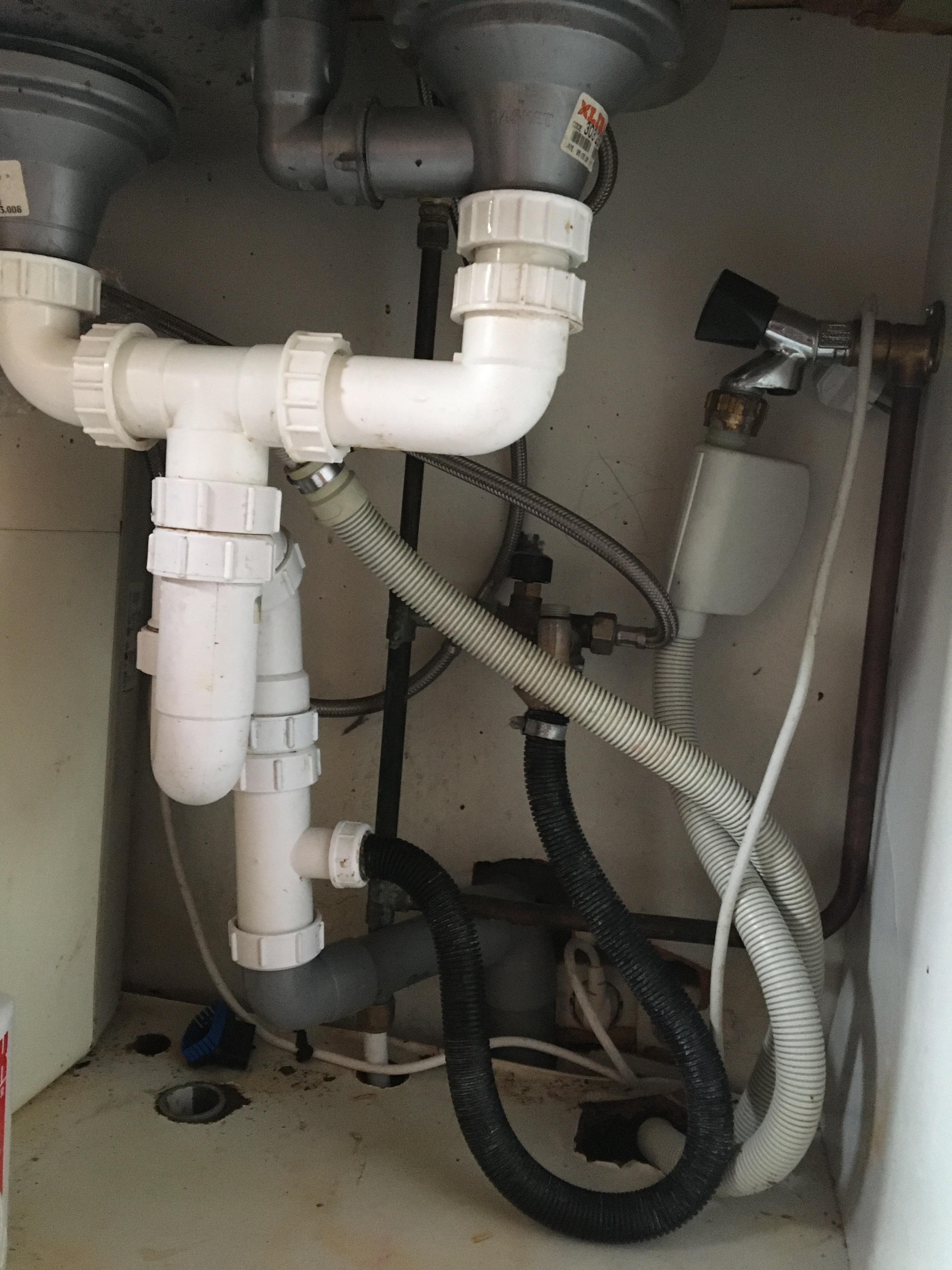 Question The black pipe leaks when the sink is full. Also water run