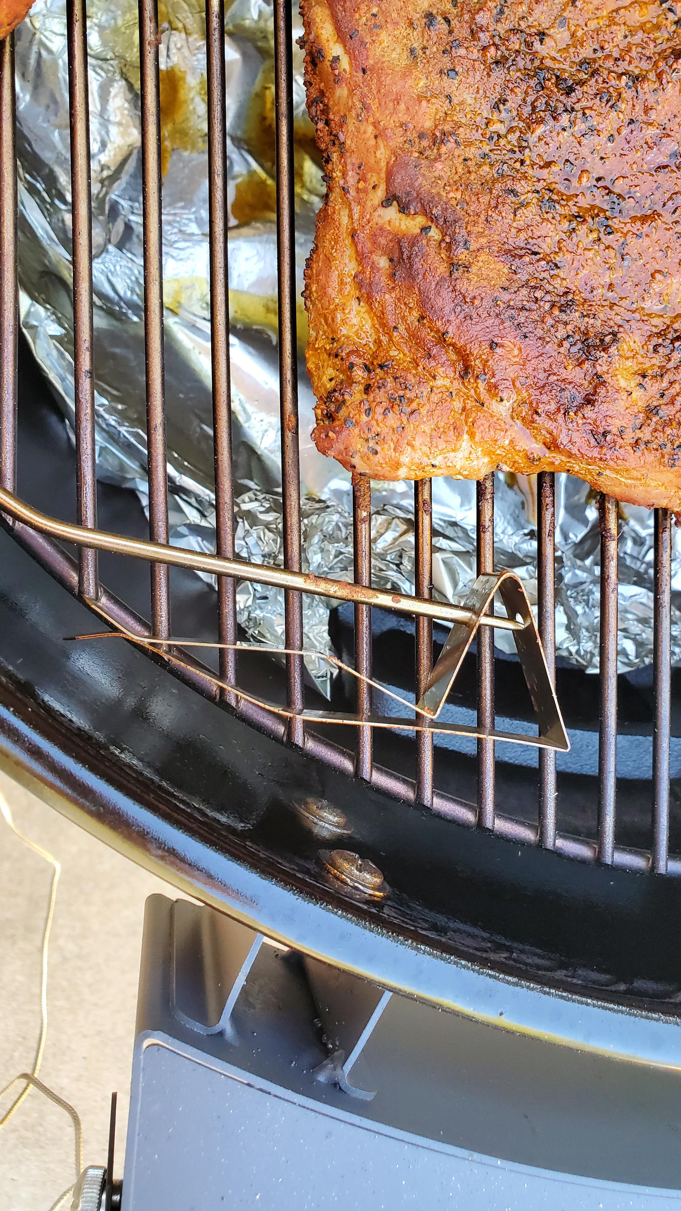 I am smoking ribs on my slow and sear kettle. this is where I have my