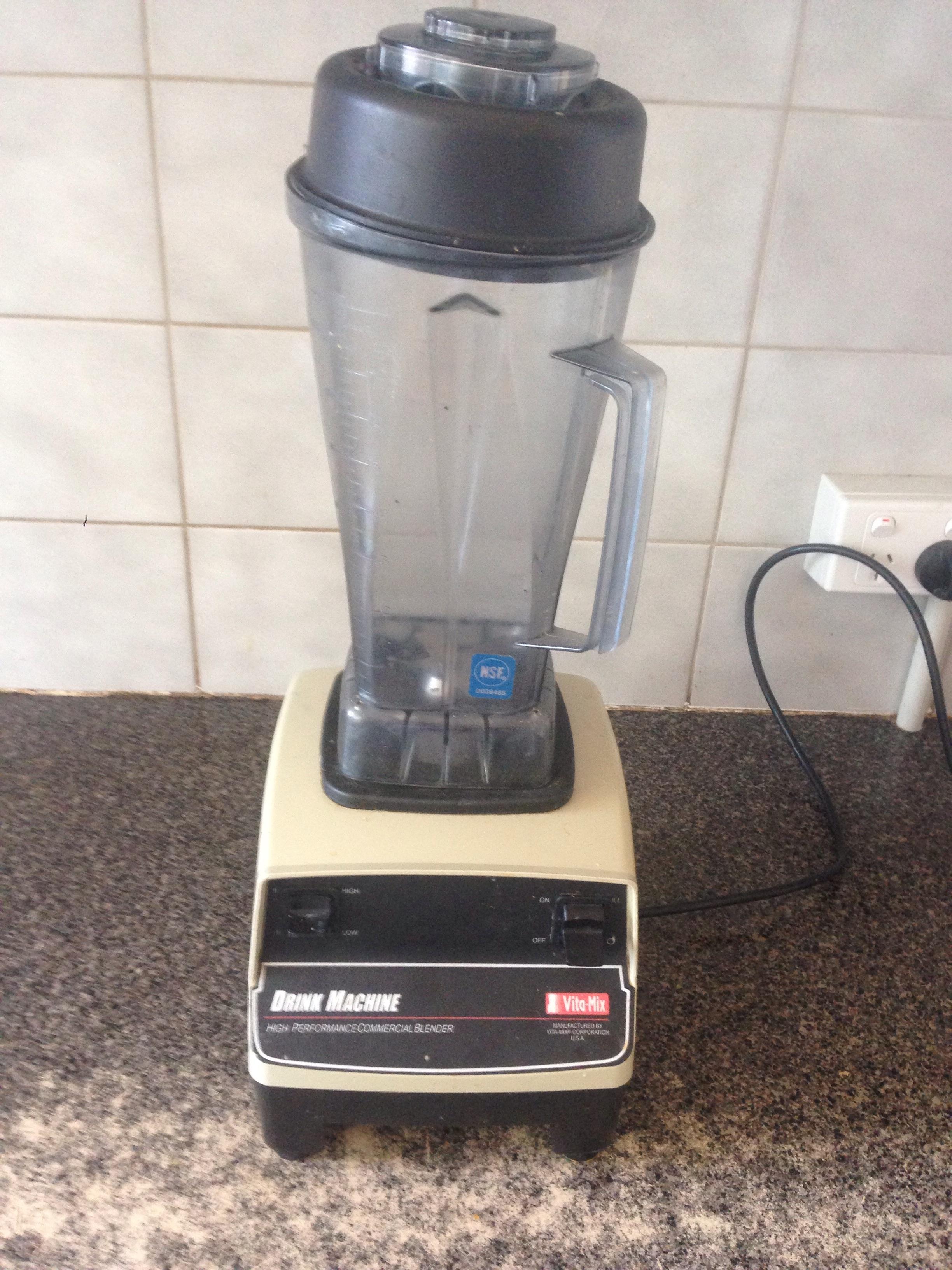 Behold commercial vitamix blender, 18 at local op shop. Works