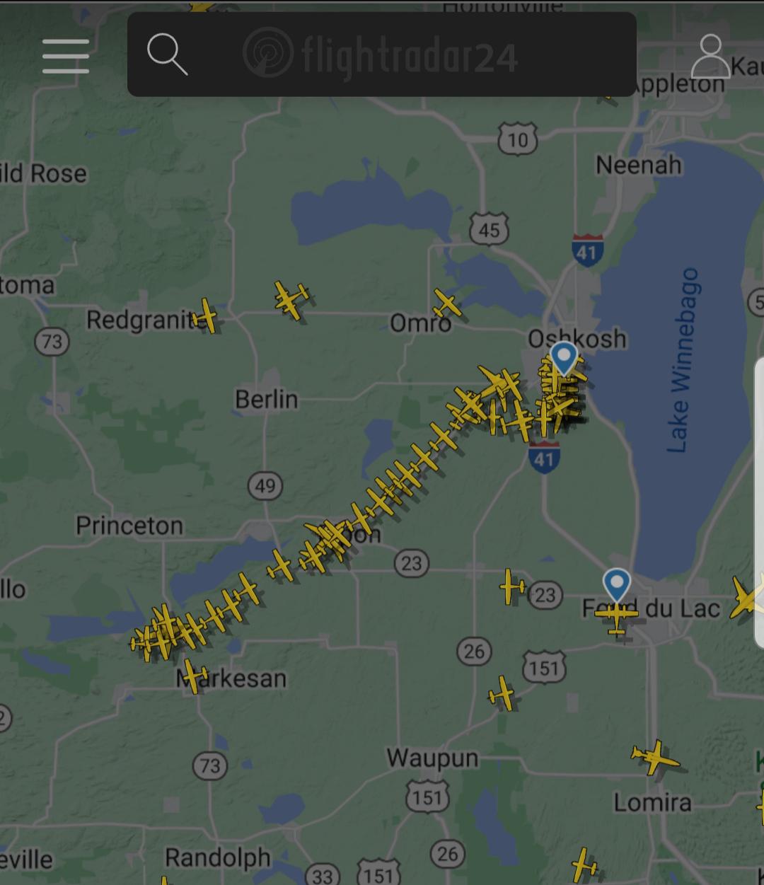 EAA Airventure flightradar24
