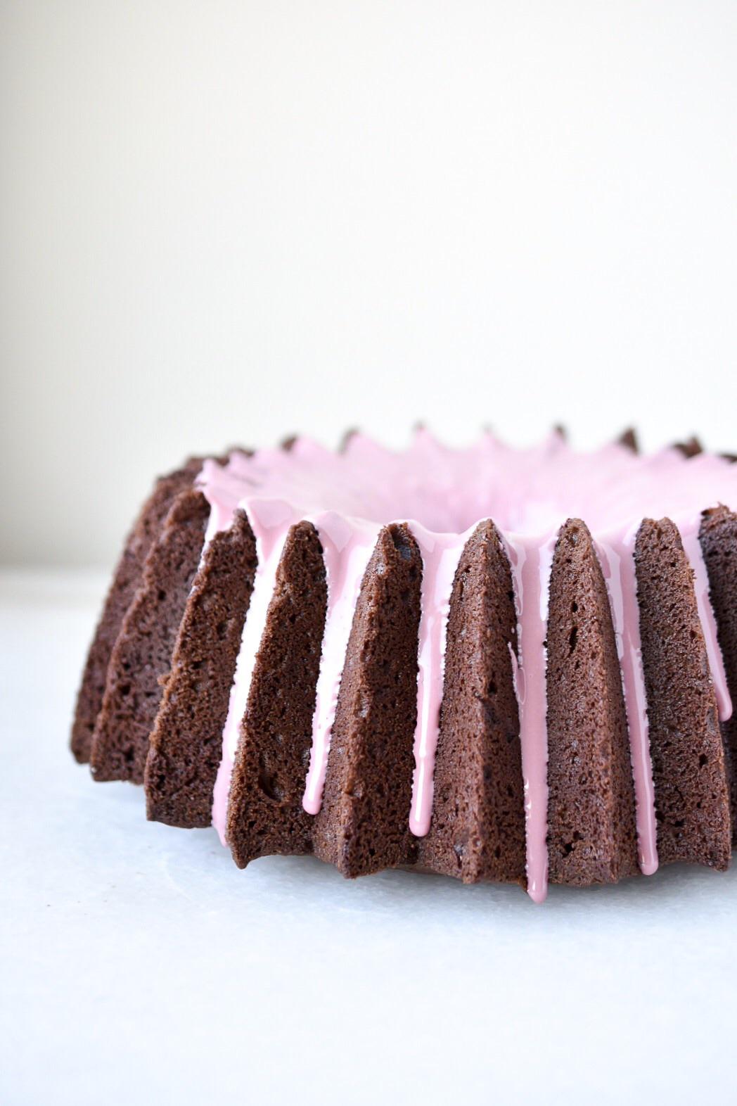 Chocolate Cake with Ruby Chocolate Glaze! Baking